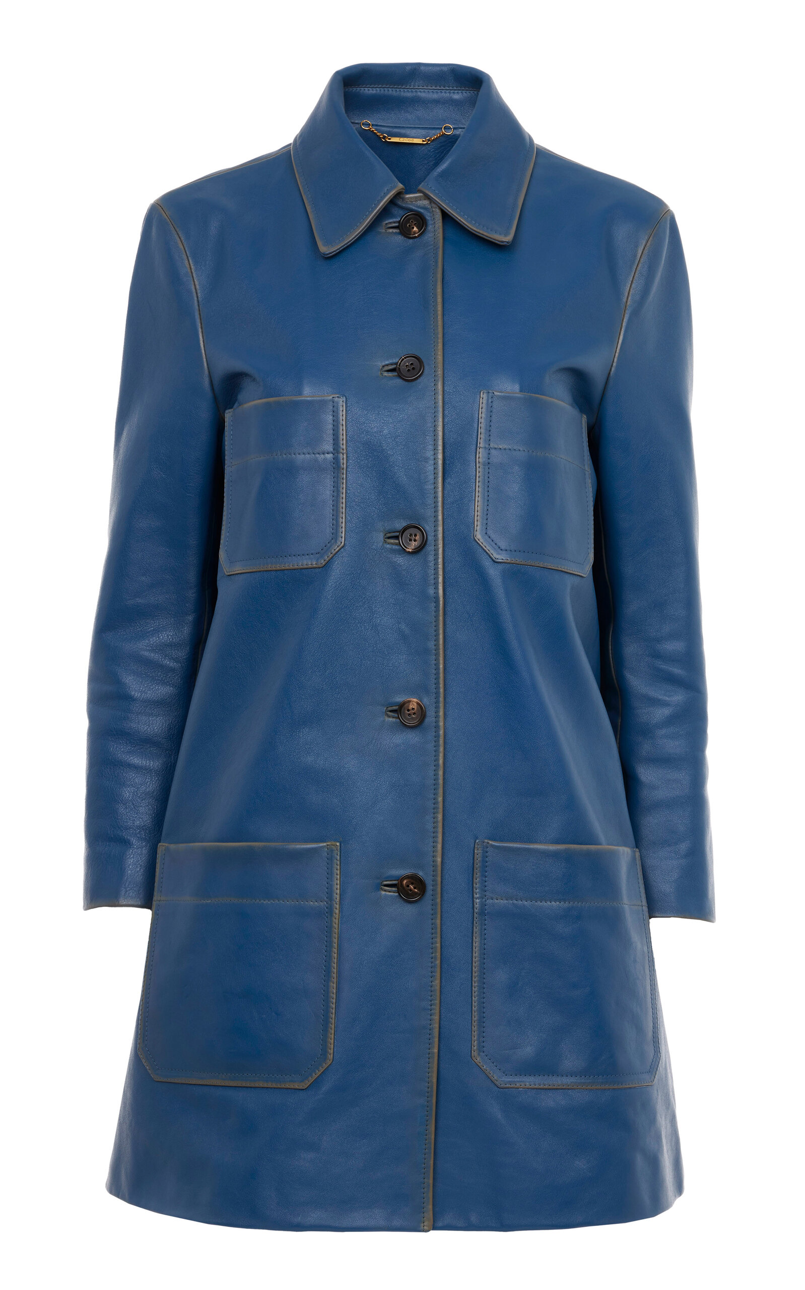 Chloé Leather Coat - Blue