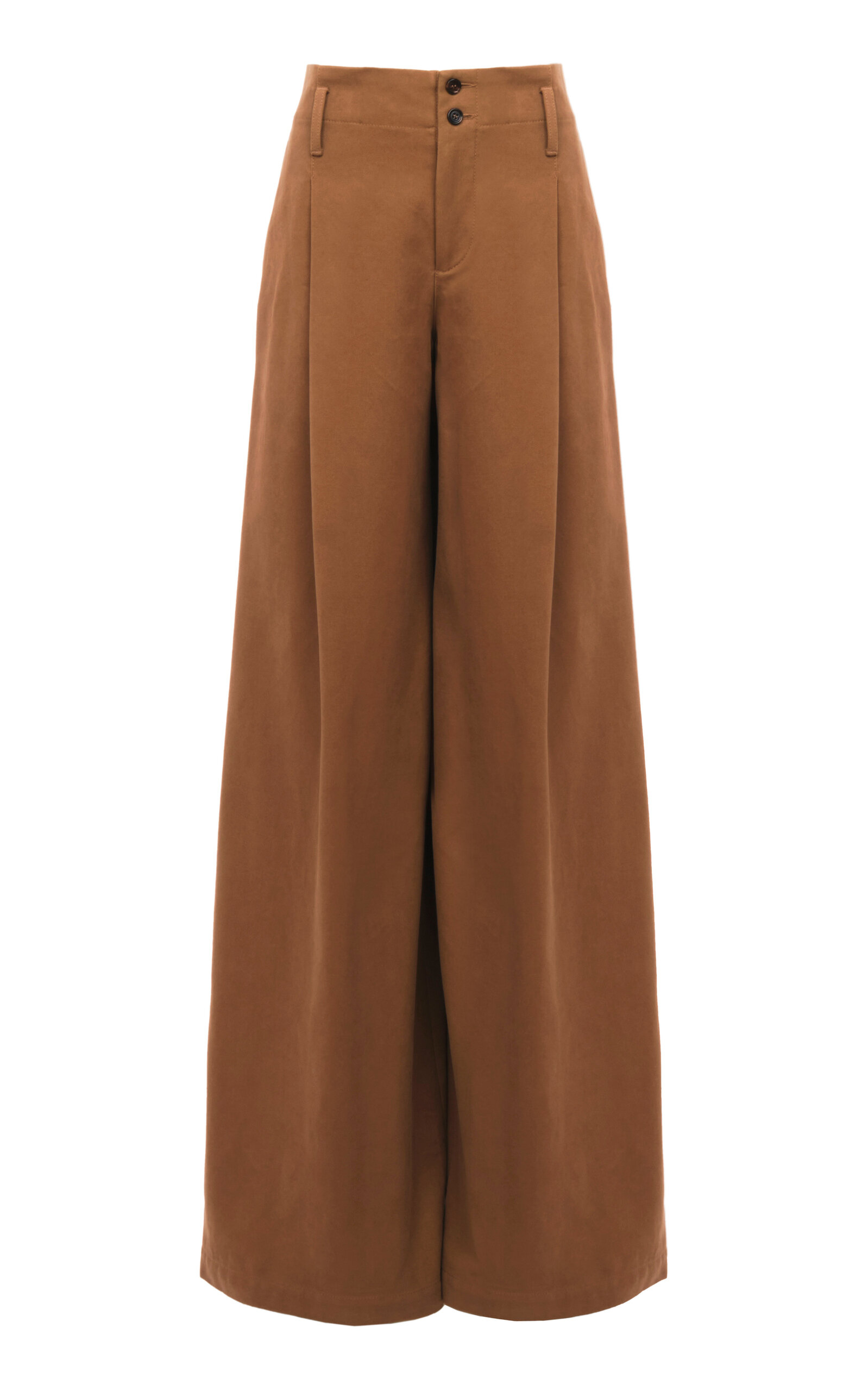 Chloé Pleated Organic Cotton Canvas Wide-Leg Pants
