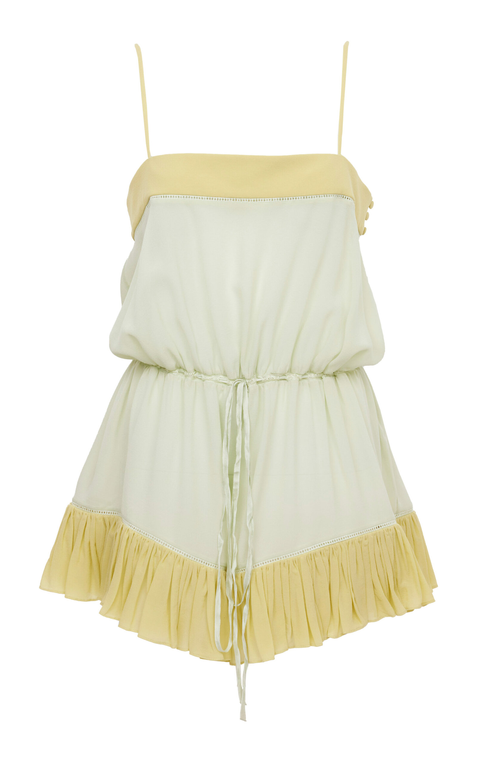 Chloé Organic Silk Romper In Yellow