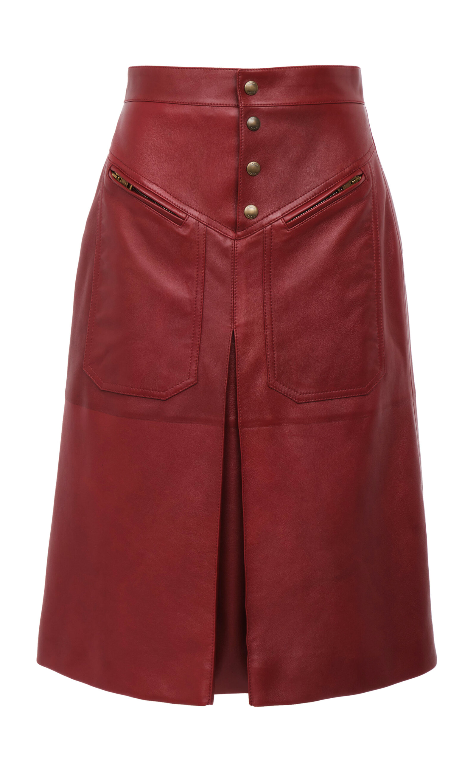 Chloé Leather Midi Skirt