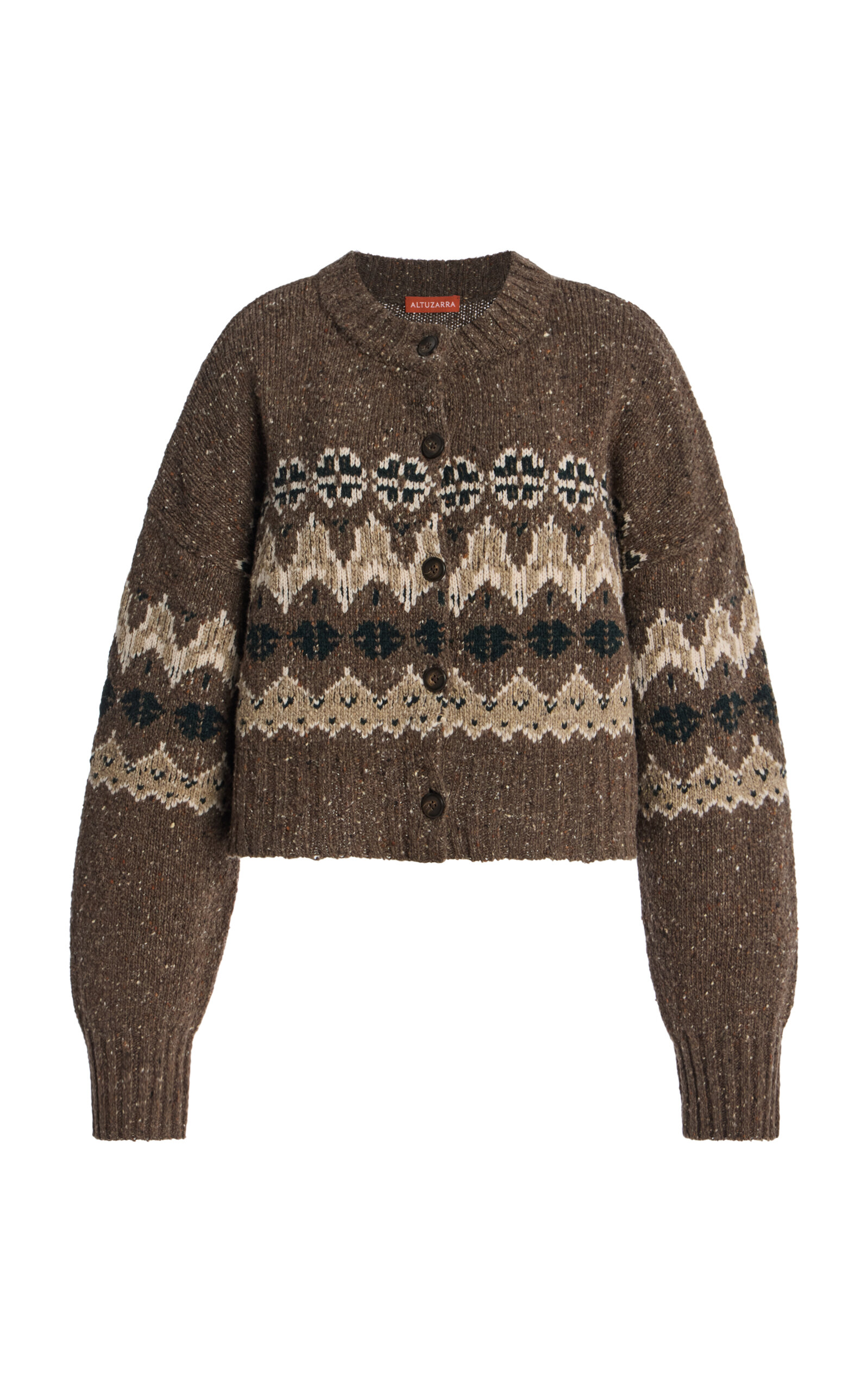 Altuzarra Cammie Sweater Oak Moss Fairisle In Multi