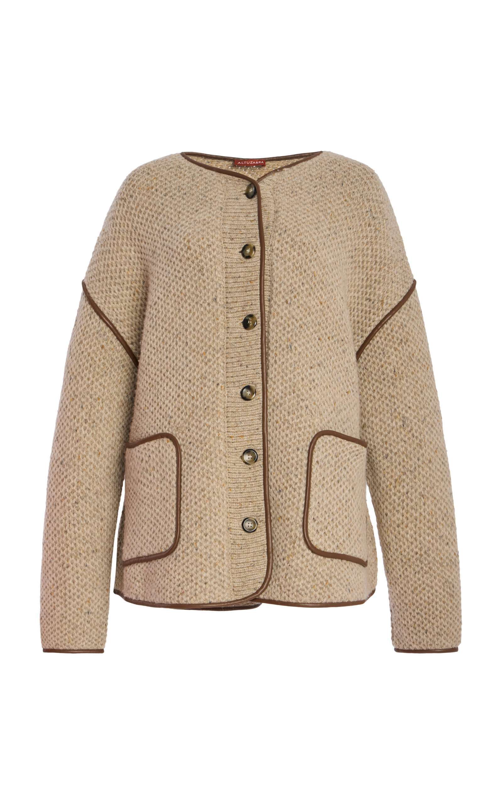 Altuzarra Medrano Faux Leather Piping Jacket In Neutral