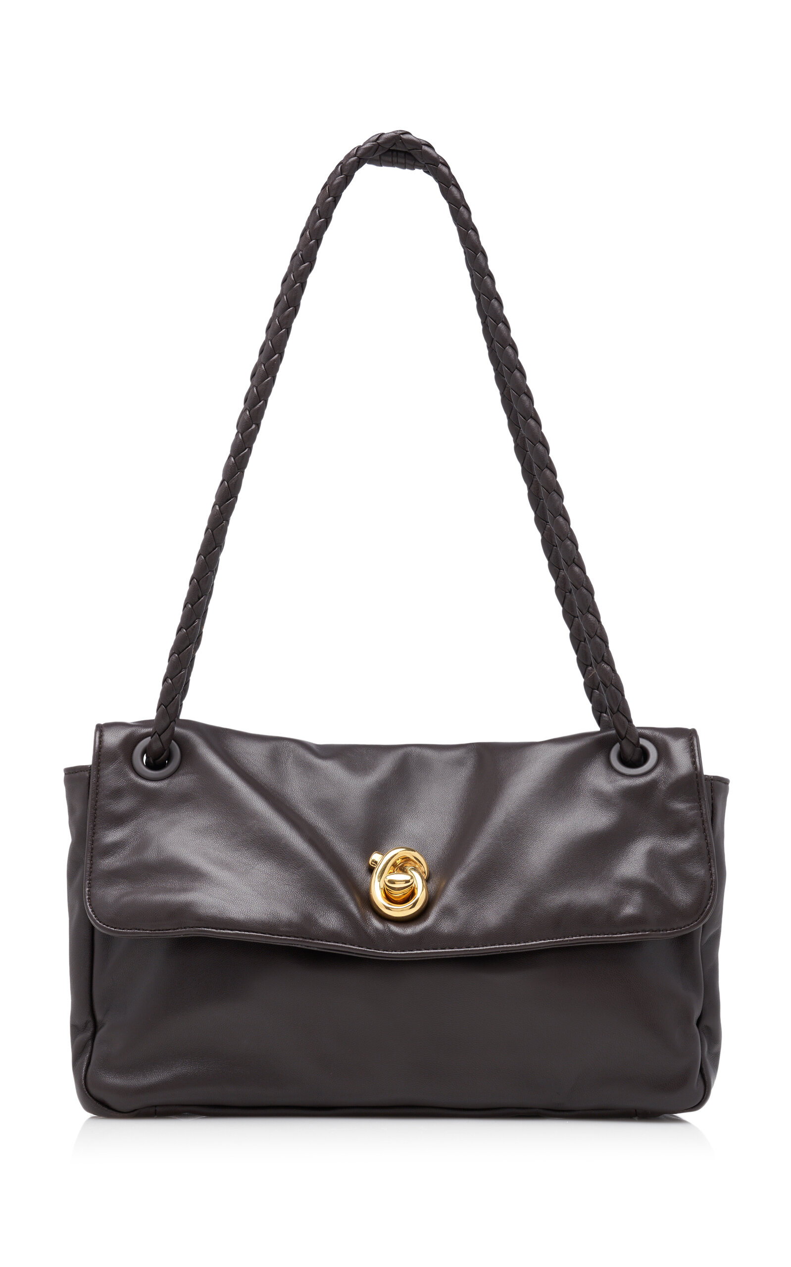 Bottega Veneta Knot Lock Leather Shoulder Bag