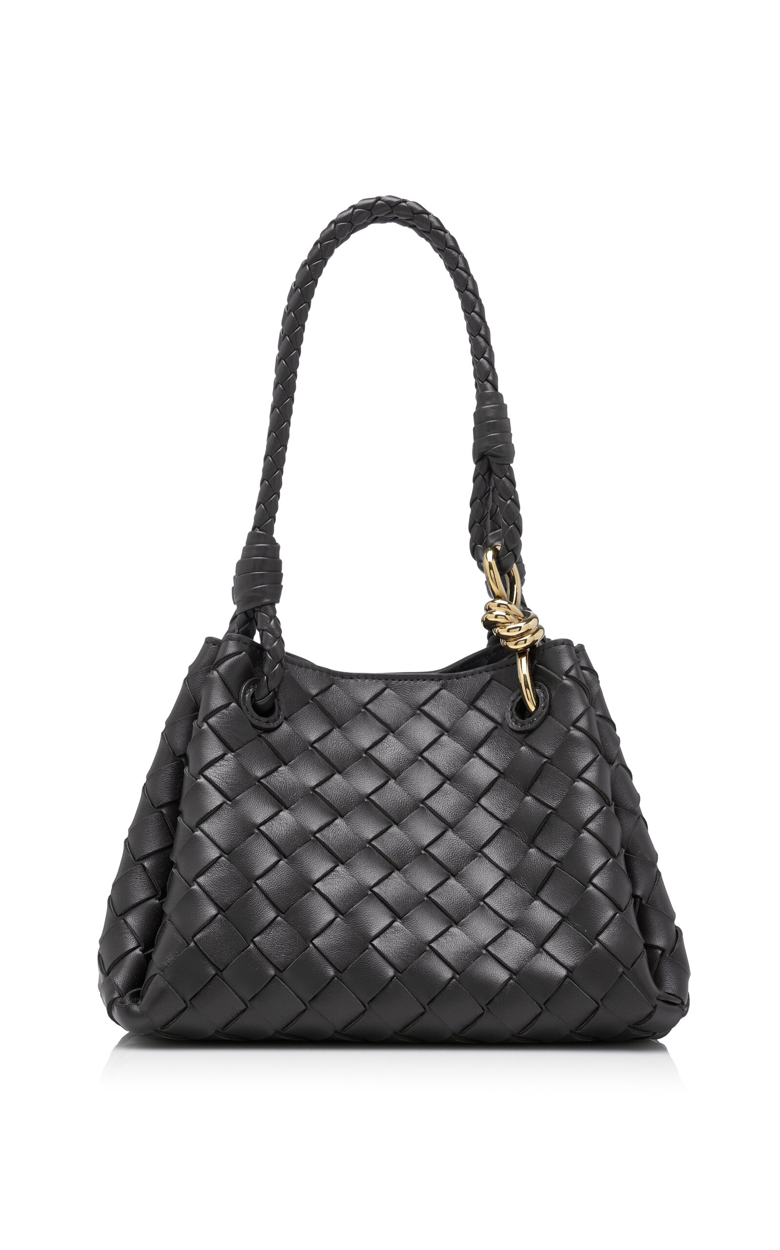 Bottega Veneta Medium Parachute Intrecciato Leather Bag - Black - OS