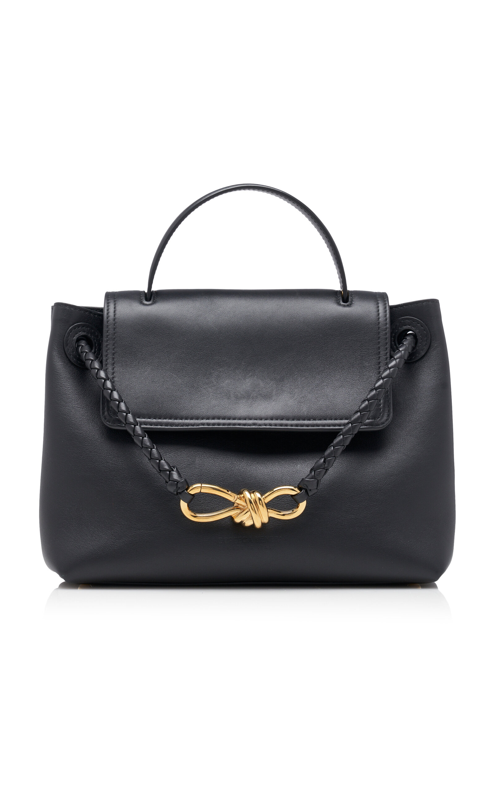 Bottega Veneta Small Ciao Ciao Leather Top Handle Bag - back view in Black