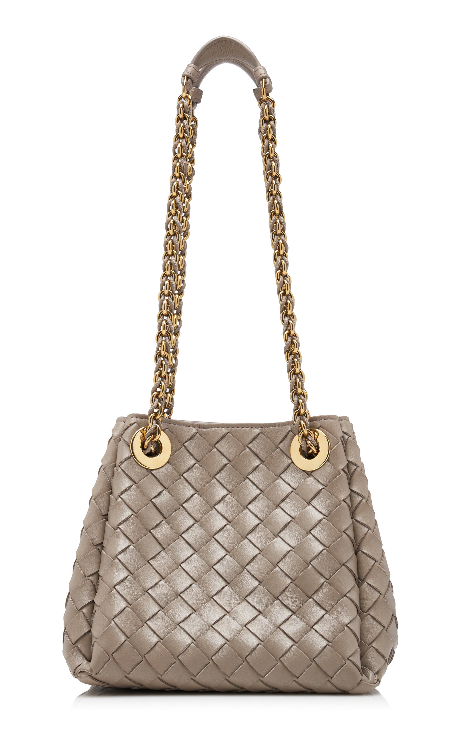 Bottega Veneta Small Parachute Intrecciato Leather Chain Bag