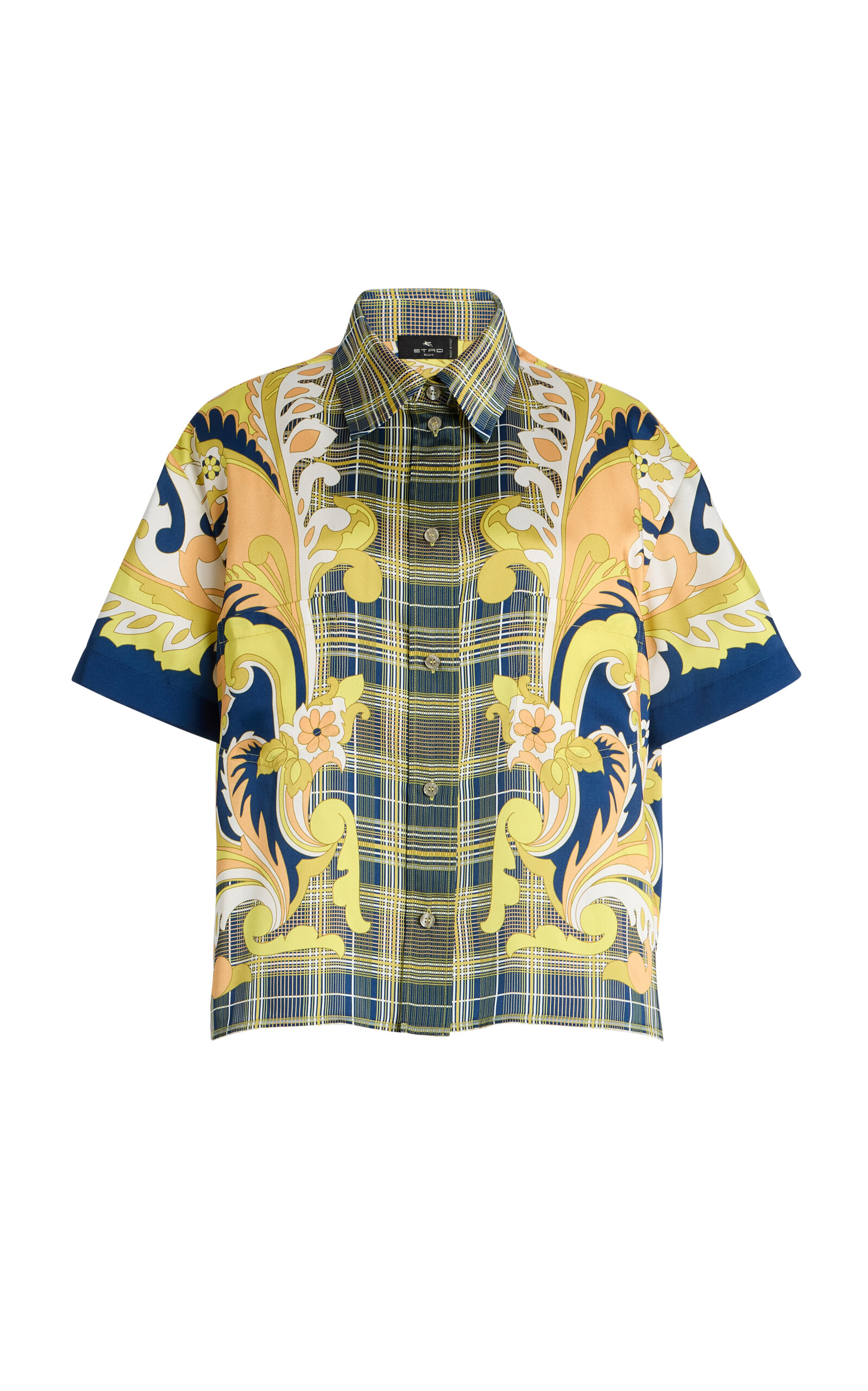 Etro Exclusive Riviera Printed Silk-twill Top In Multi