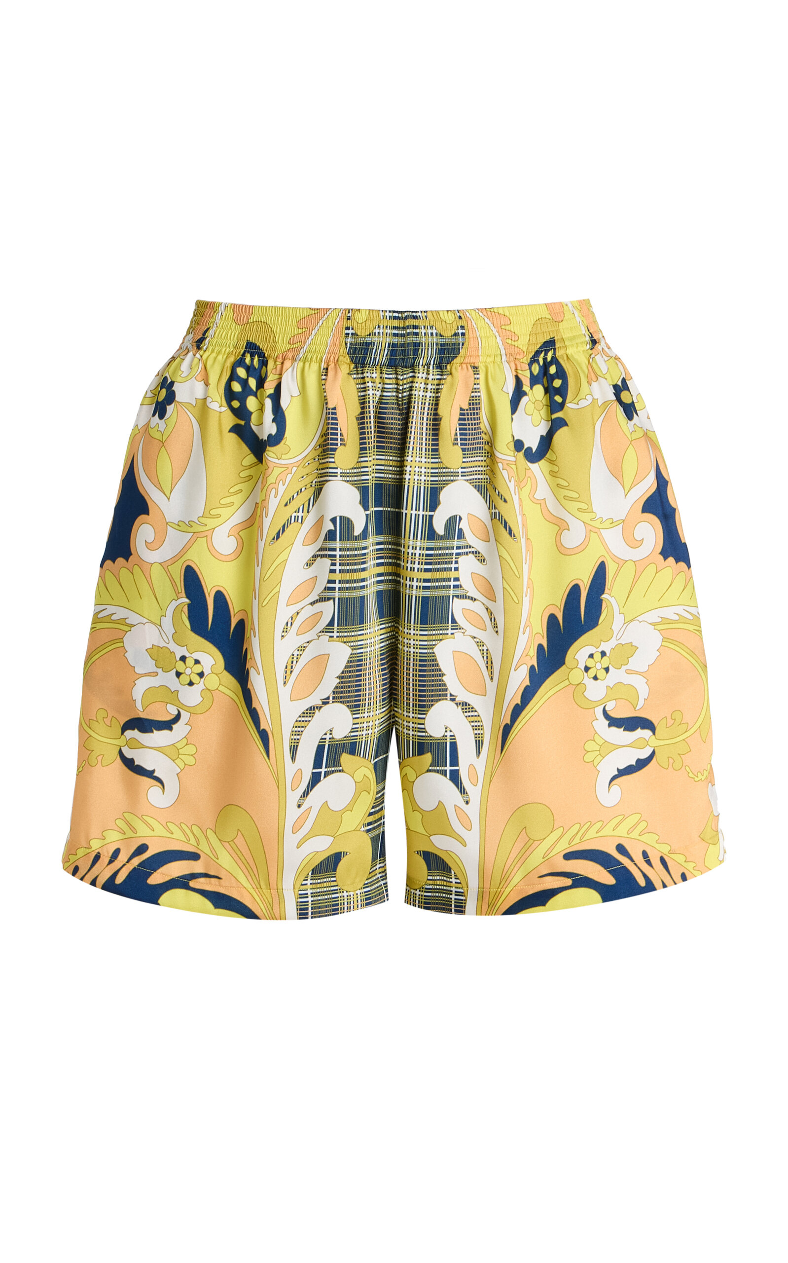 Etro Exclusive Riviera Printed Silk-twill Shorts In Yellow