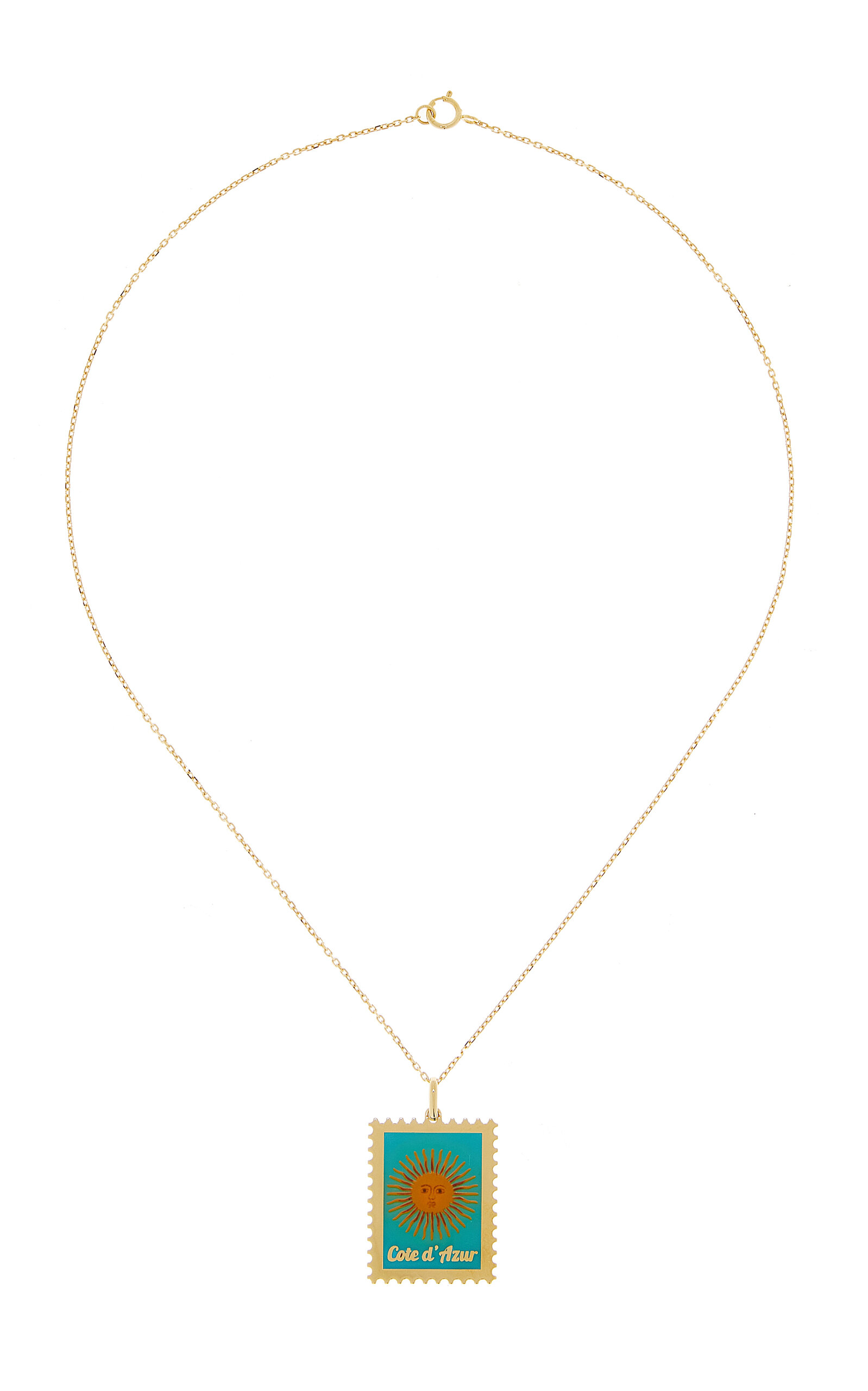 Shop Maison Tjoeng Cote D'azur 18k Yellow Gold Postage Stamp Necklace