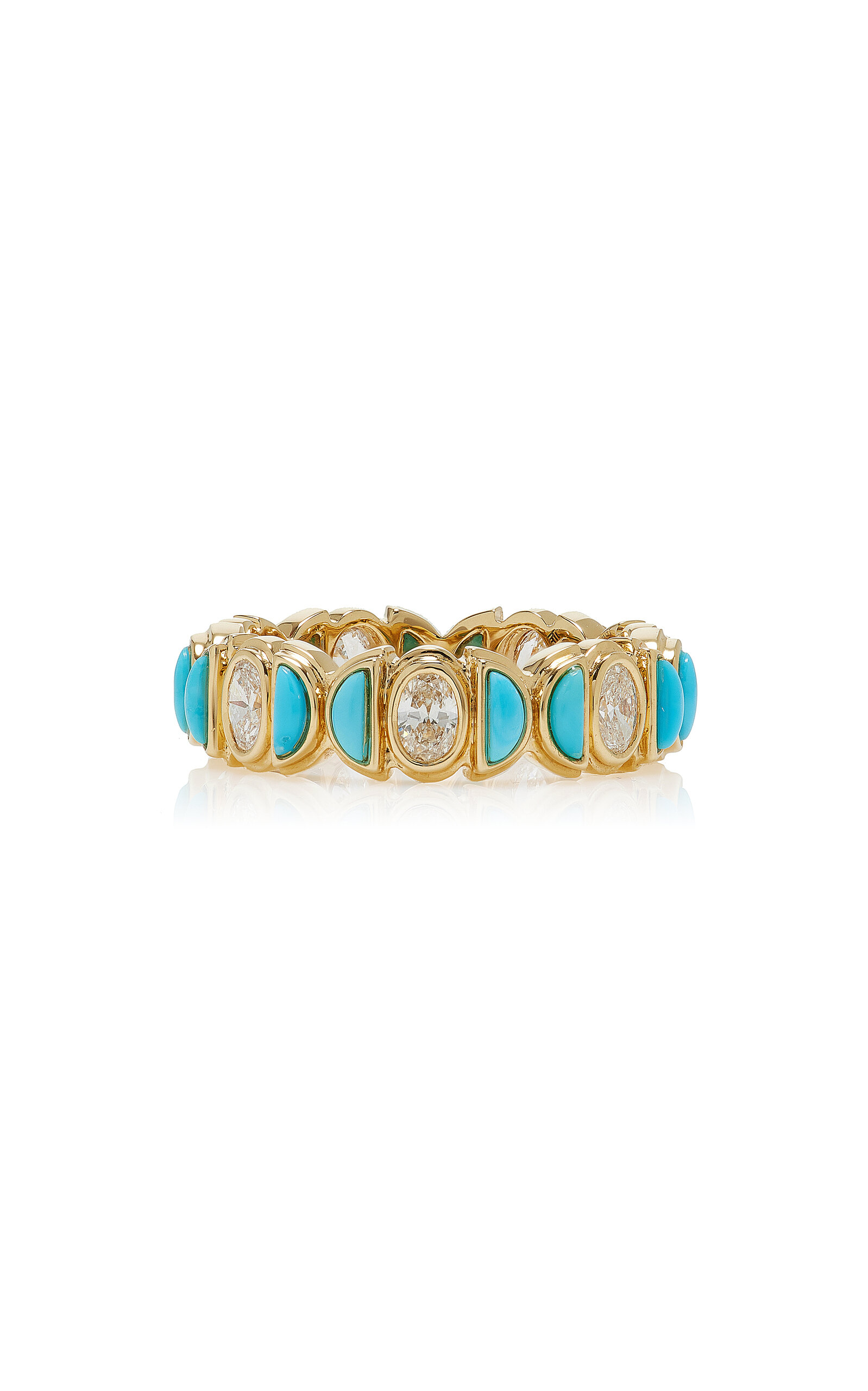 Maison Tjoeng Bébé 18k Yellow Gold Turquoise; Diamond Ring
