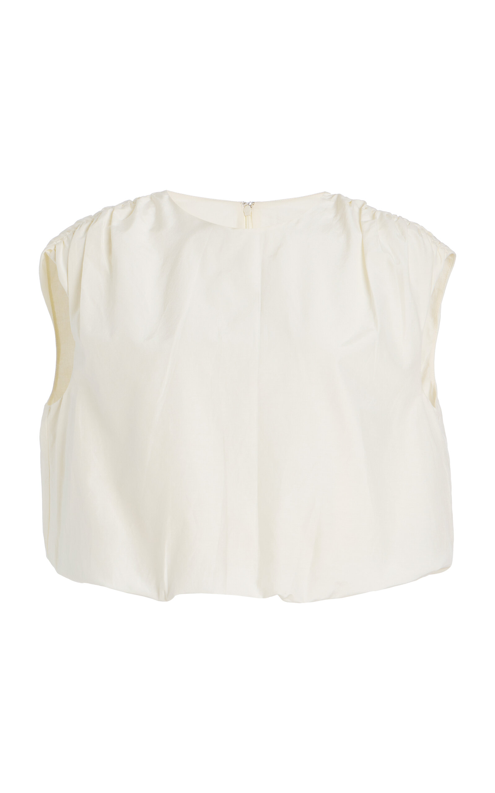 LOULOU DE SAISON SMA GATHERED COTTON-SILK TOP
