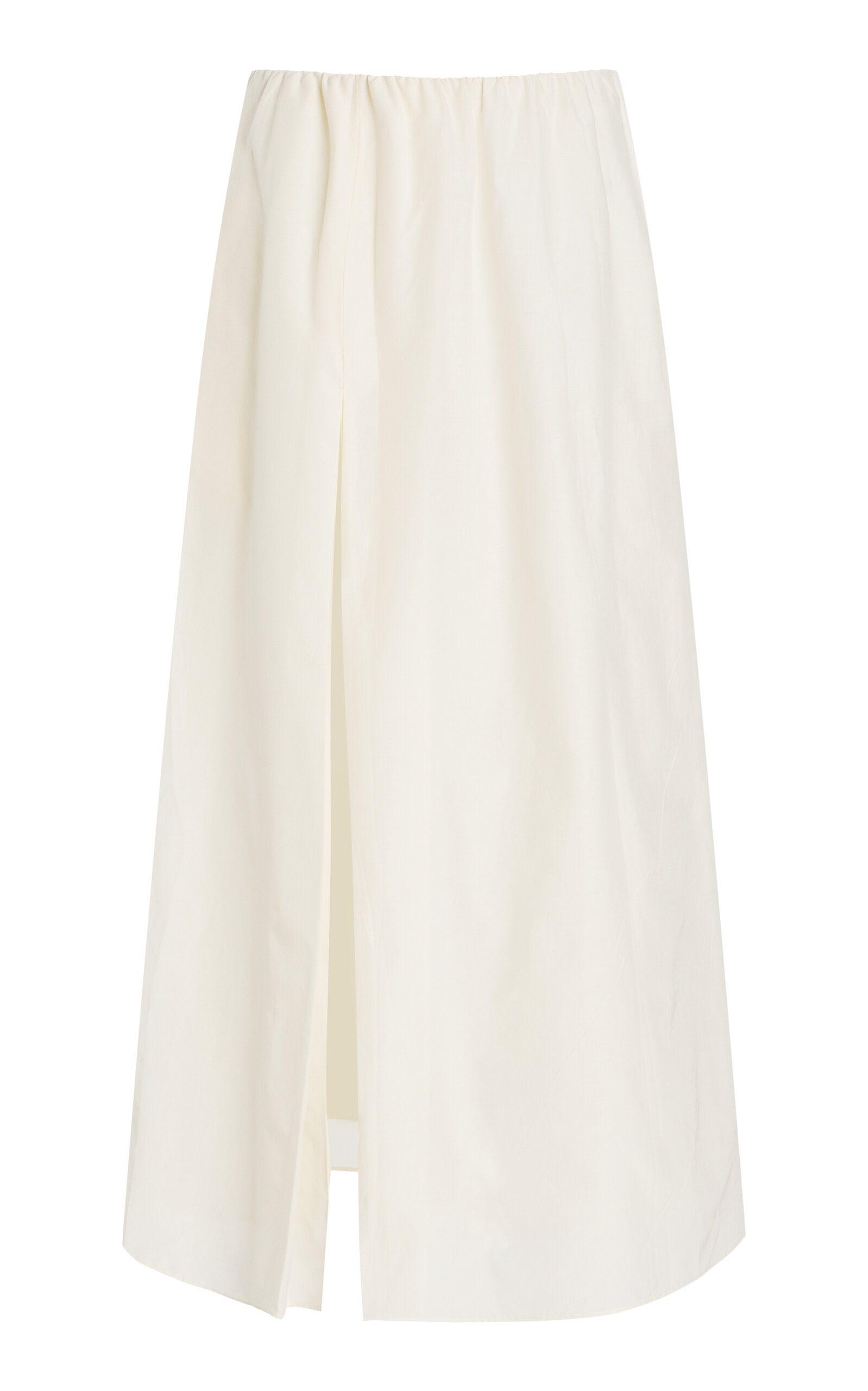 LOULOU DE SAISON CARMEN GATHERED MAXI COTTON-SILK SKIRT