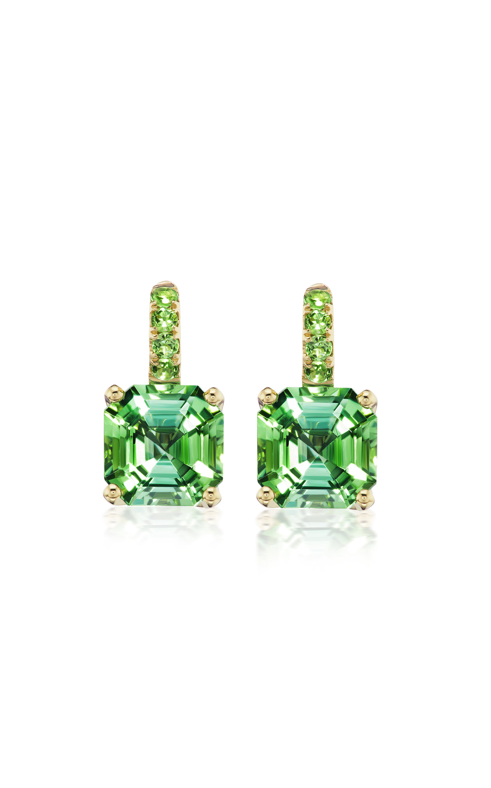 JANE TAYLOR ONE OF A KIND 14K YELLOW GOLD COLOR CANDY DROP EARRINGS WITH GREEN TOURMALINE