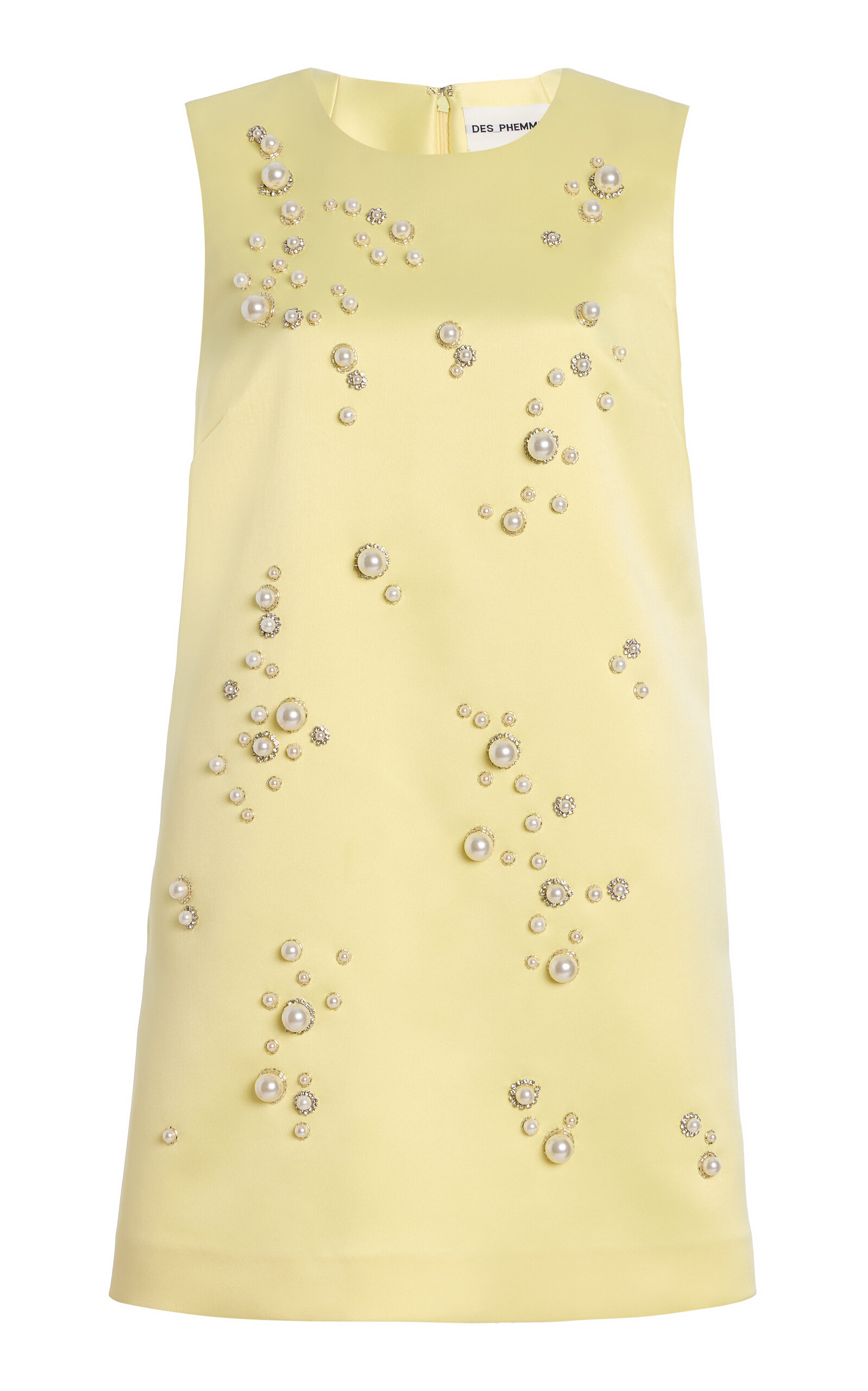 Des_phemmes Exclusive Riviera Embellished Mini Shift Dress In Yellow