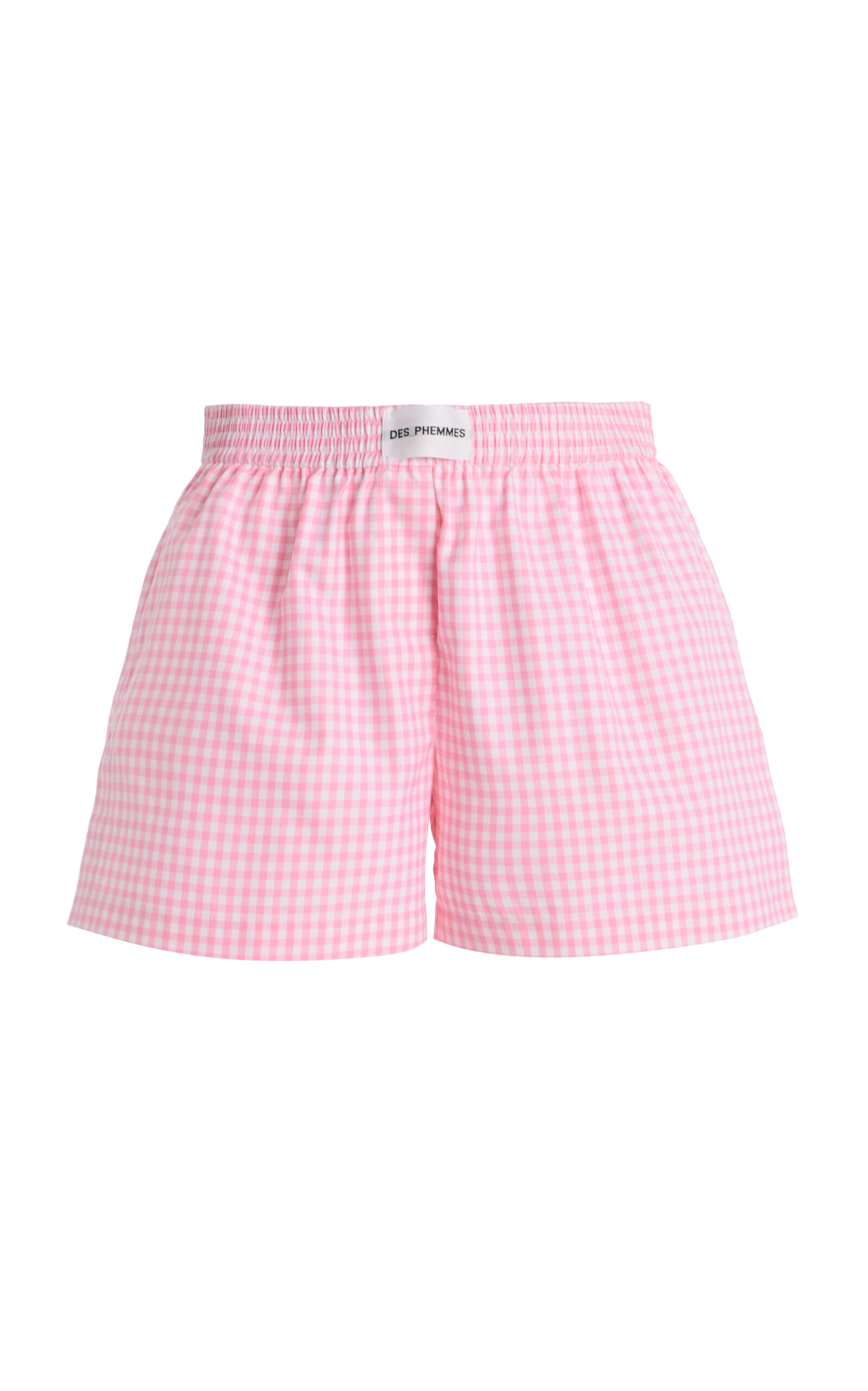 DES_PHEMMES Exclusive Riviera Gingham Cotton Mini Shorts