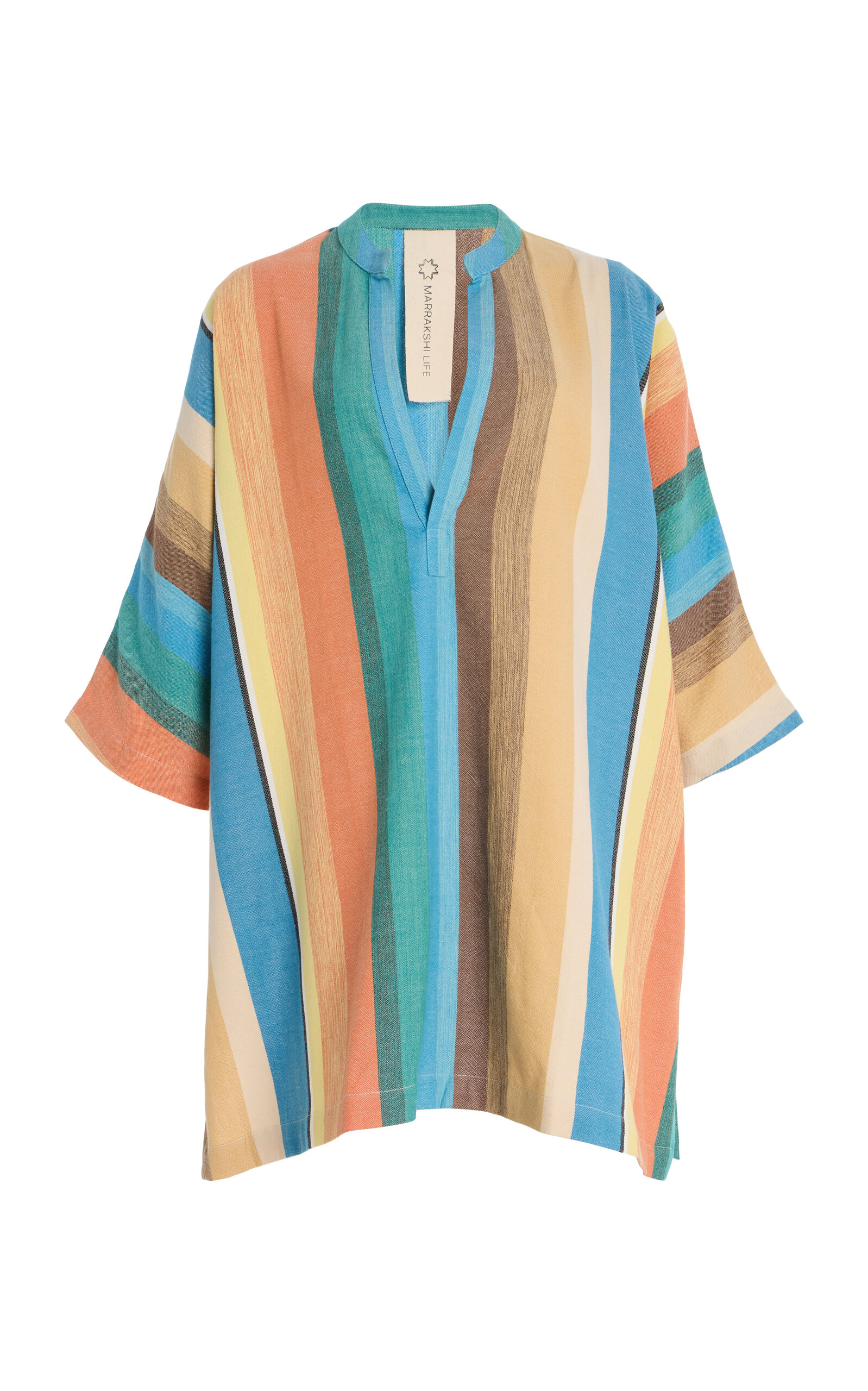 Marrakshi Life Exclusive Riviera Striped Cotton Mini Dress - Multi - XXS