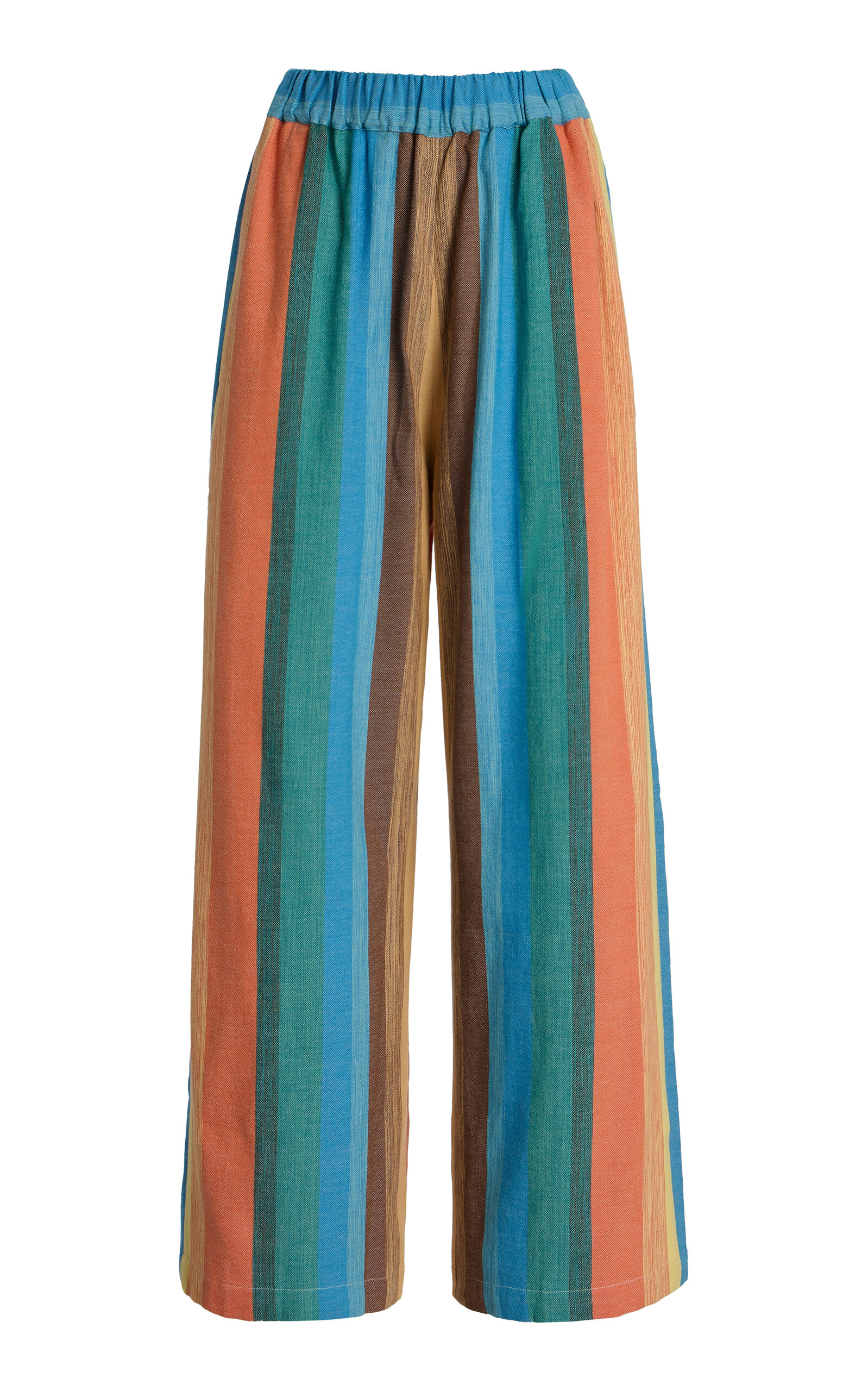 Marrakshi Life Exclusive Riviera The Palazzo Striped Chambray Pants In Multi