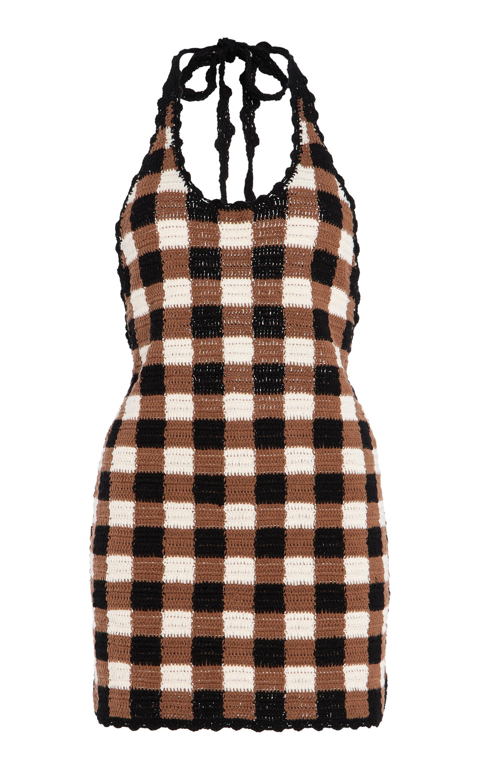 Exclusive Riviera Gingham Knit Mini Dress