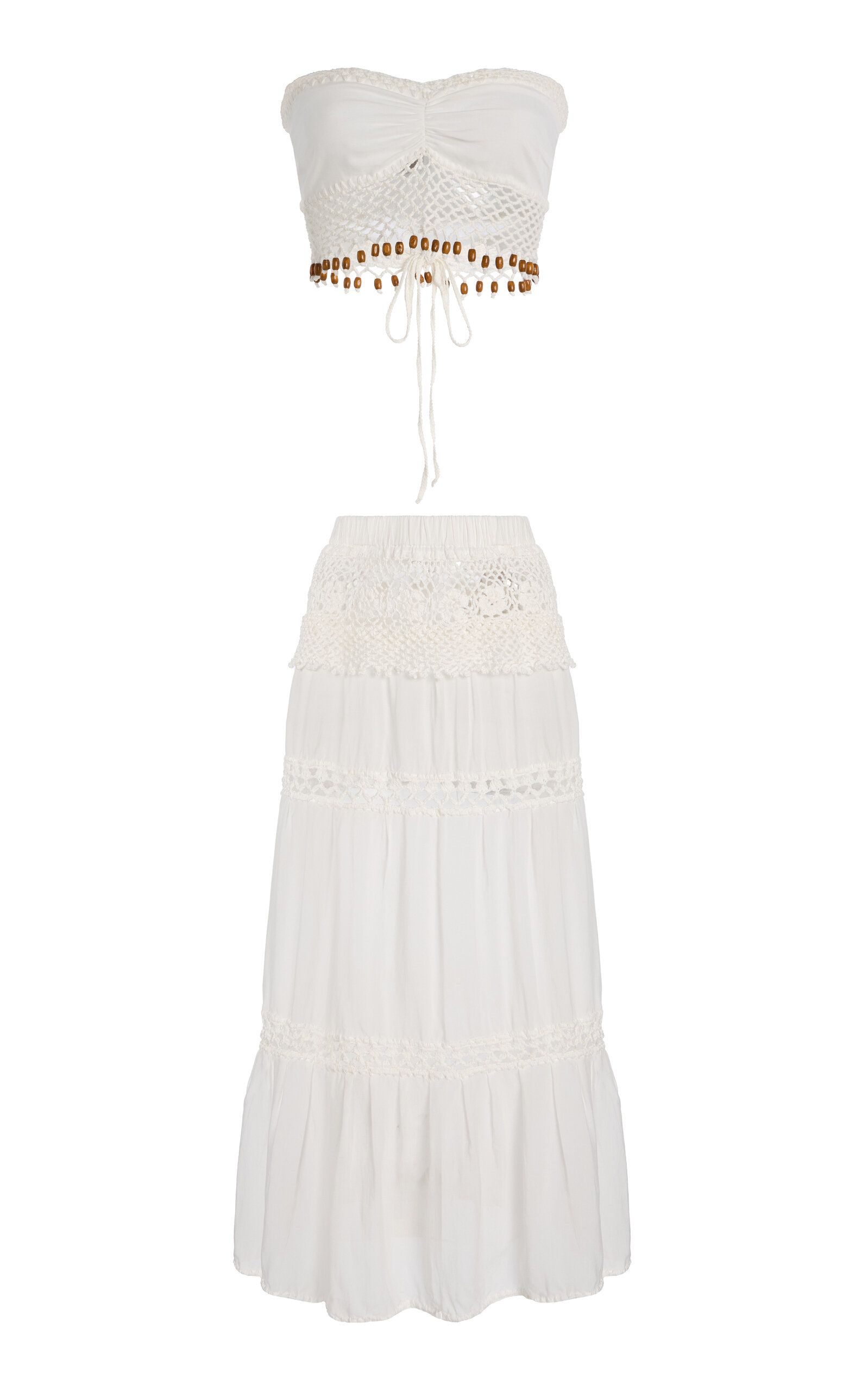 Exclusive Riviera Embellished Cotton-Blend Skirt Set