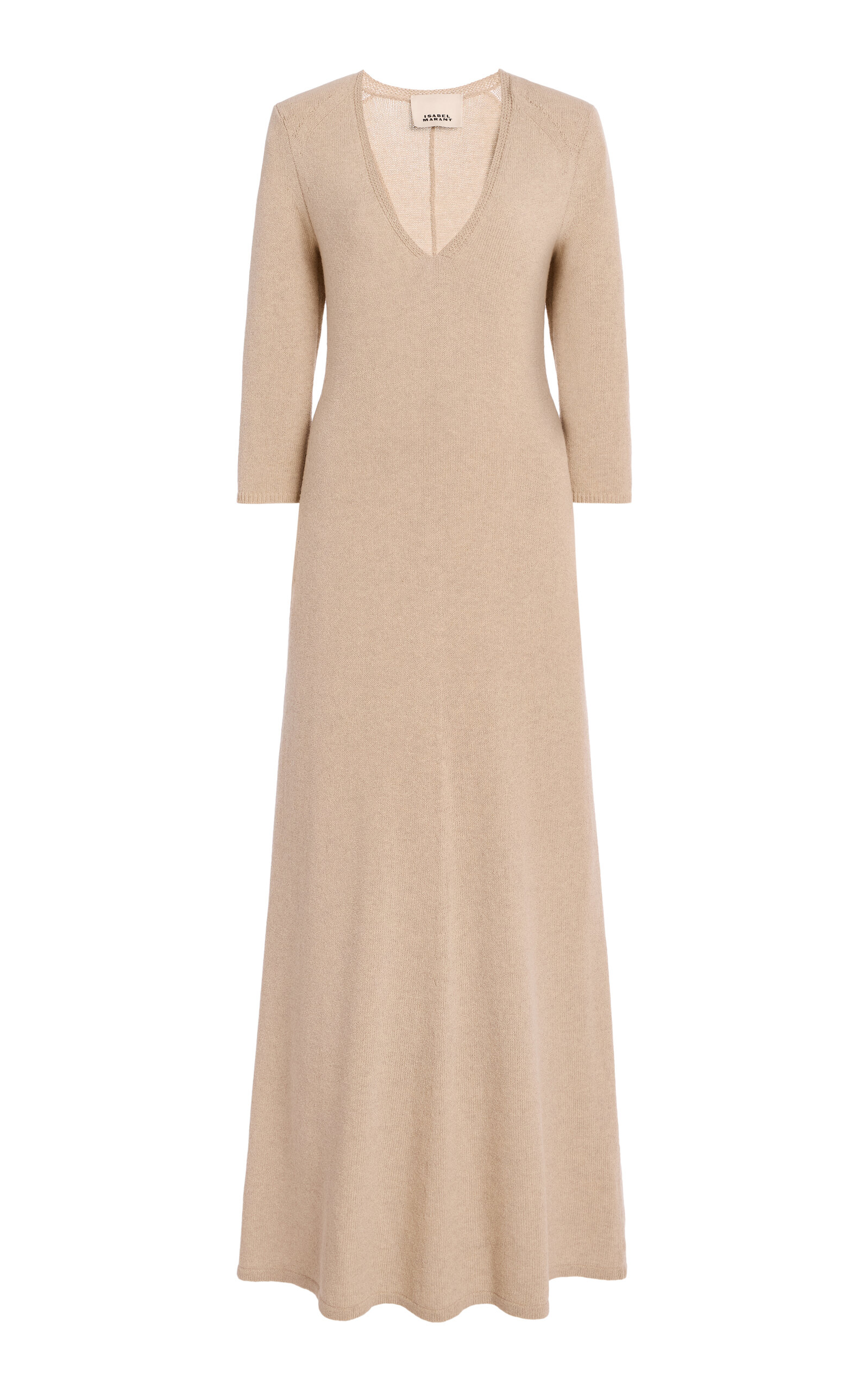 Isabel Marant Salina Knit Wool-Blend Maxi Dress - Neutral