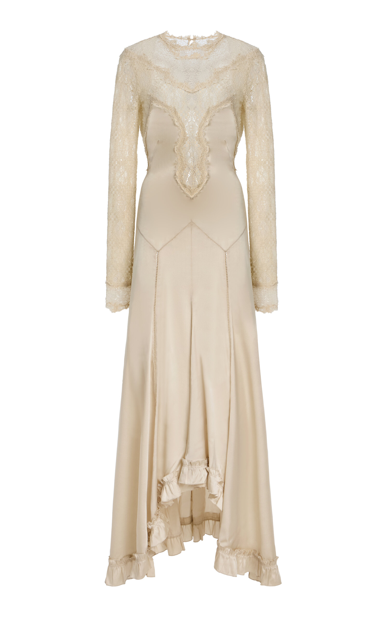 Isabel Marant Dolores Lace-Inset Silk Satin Maxi Dress