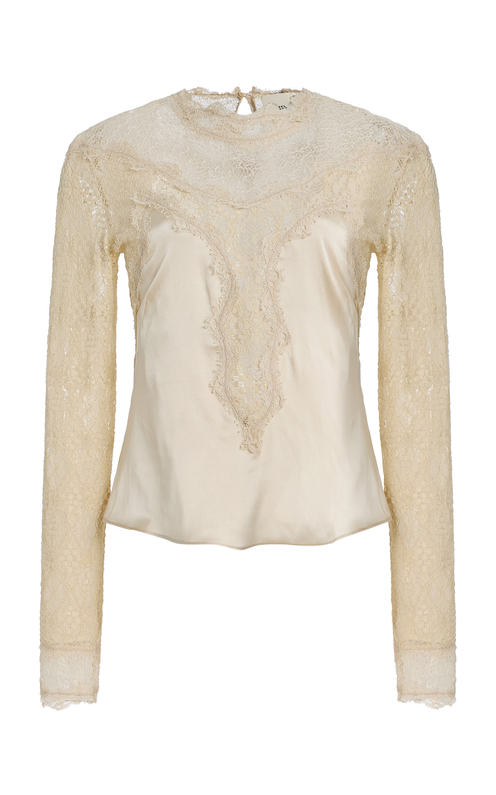 Isabel Marant Diem Lace-Inset Silk Top