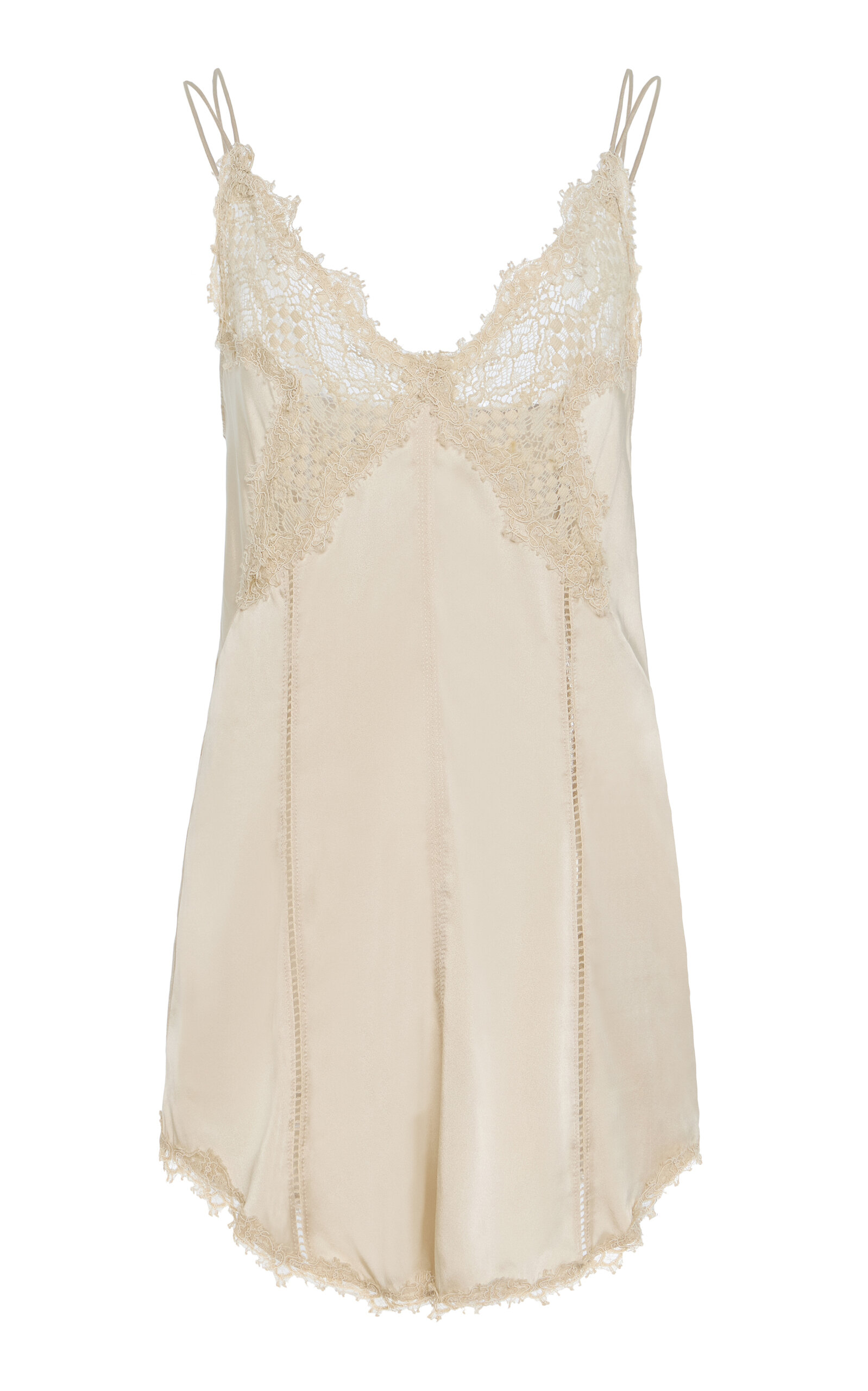 Isabel Marant Diandra Lace-Detailed Silk Top - Ivory