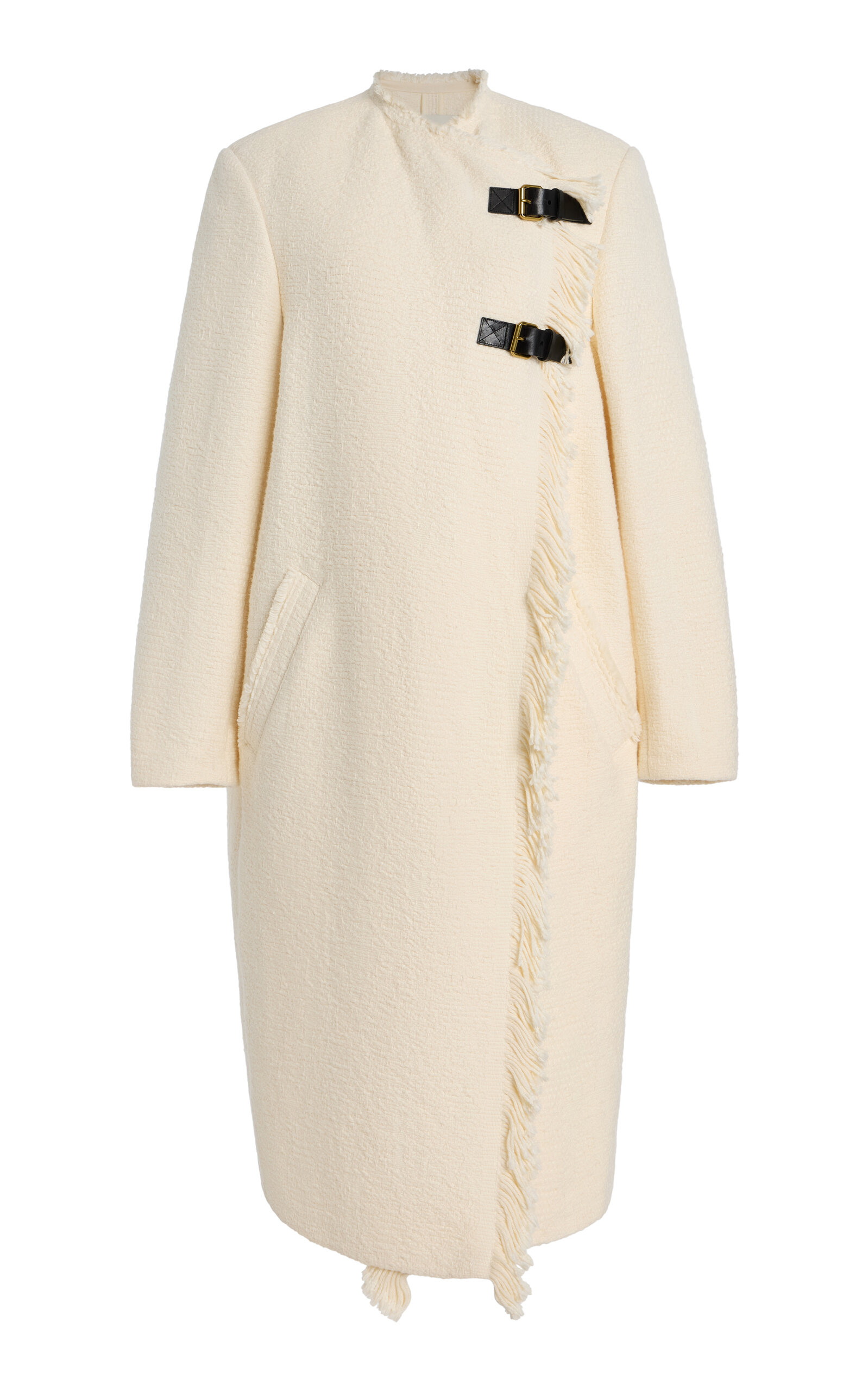 Isabel Marant Gameia Fringed Cotton-Linen Boucle Coat - Ivory