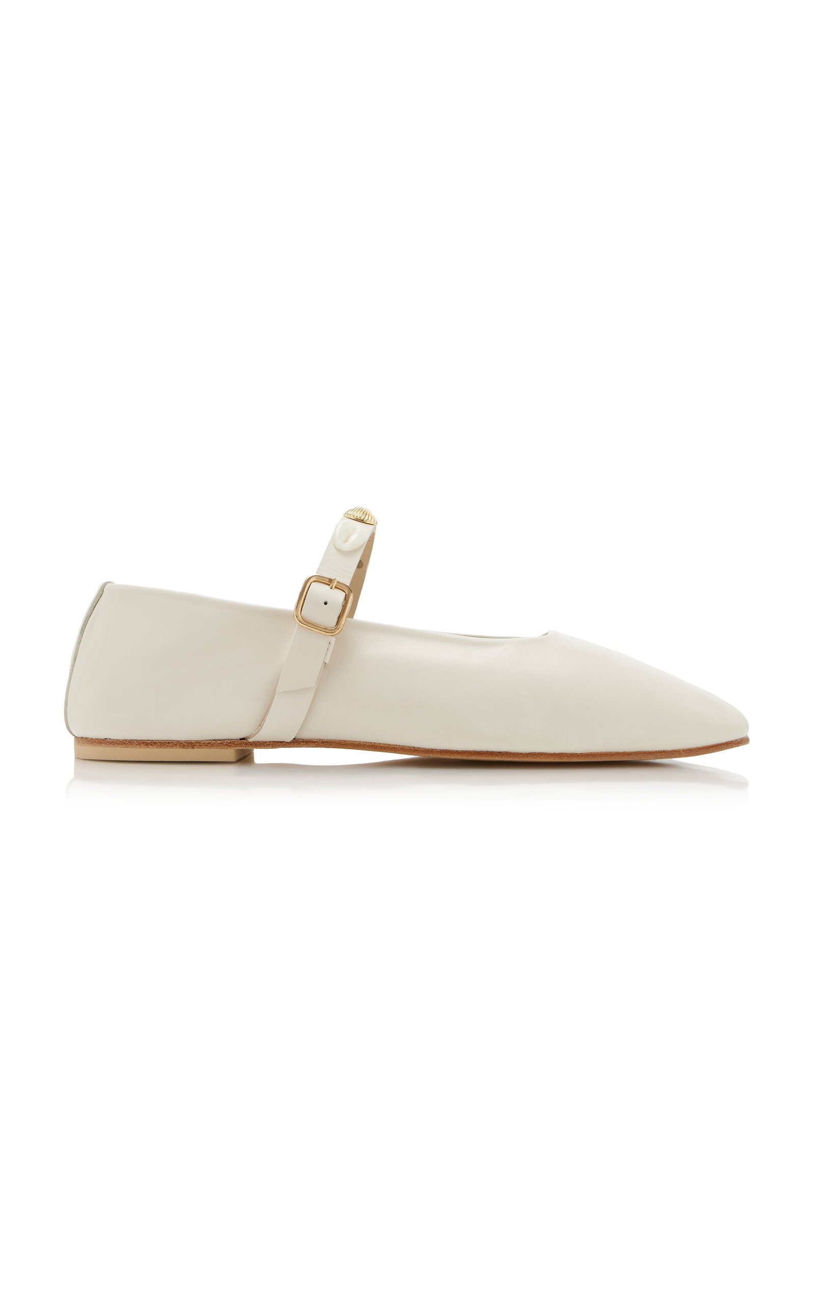 Jane Embellished Leather Ballet Flats