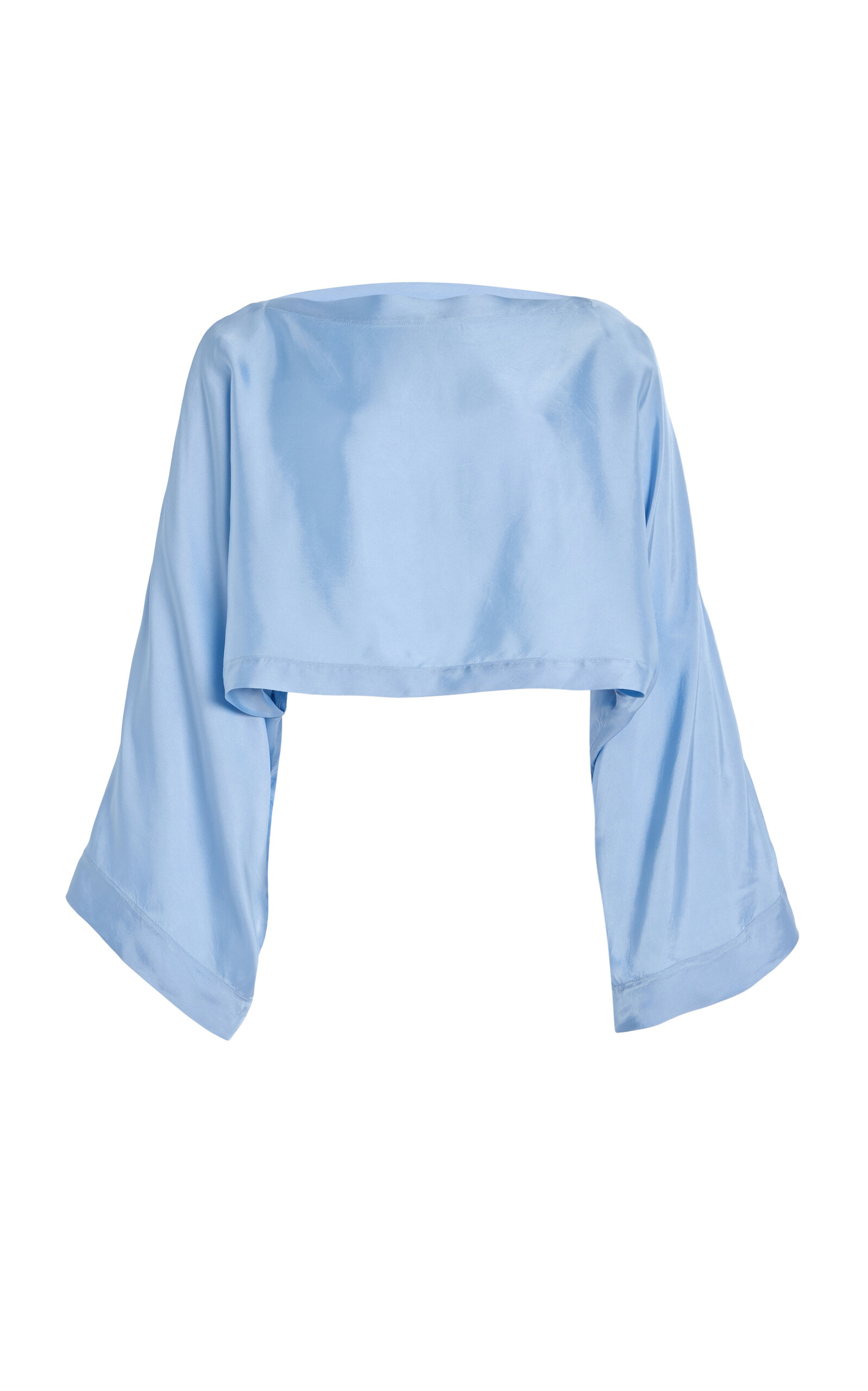 BONDI BORN Como Twill-Satin Kimono Top
