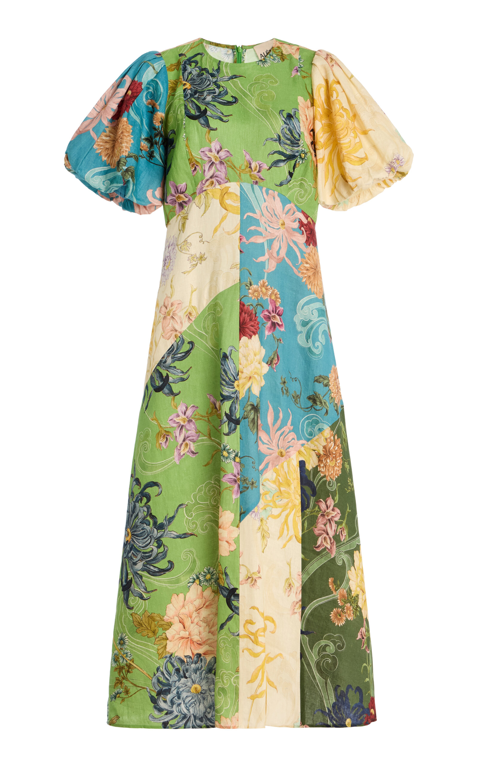 ALEMAIS Avery Spliced Linen Midi Dress