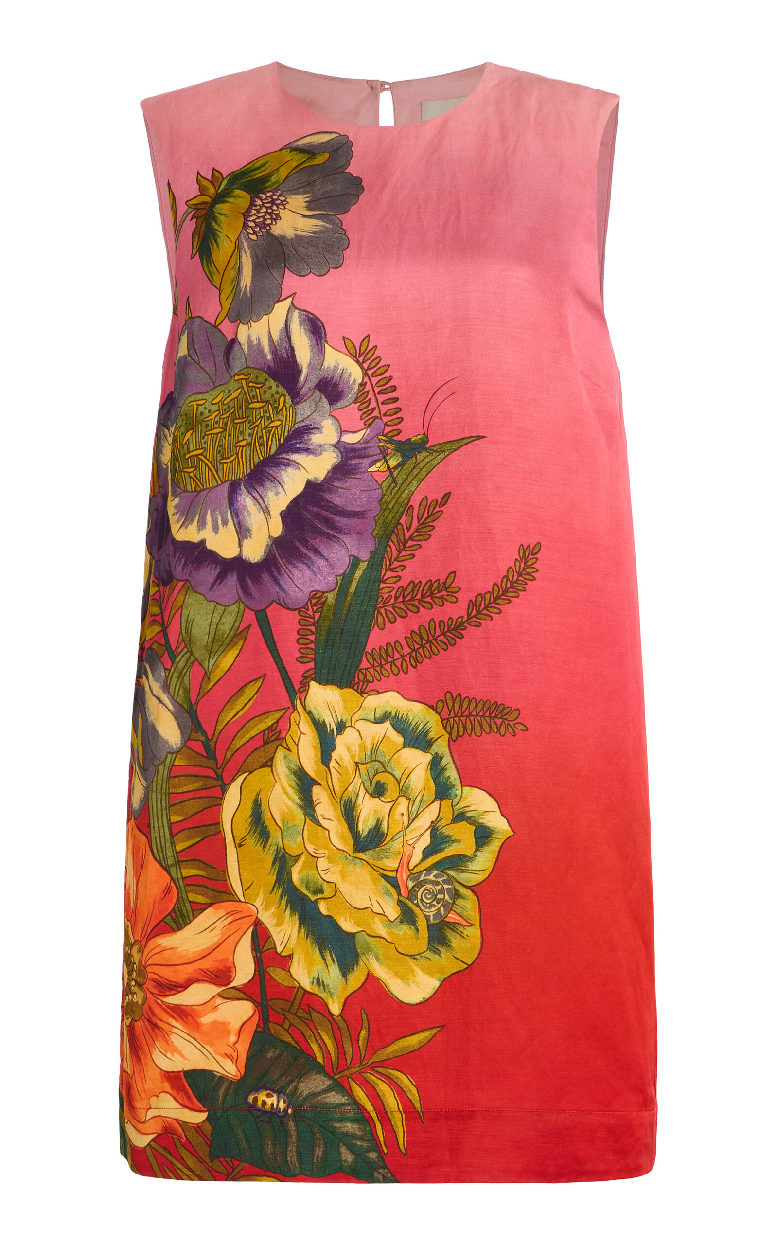 ALEMAIS Inez Printed Linen-Blend Mini Shift Dress