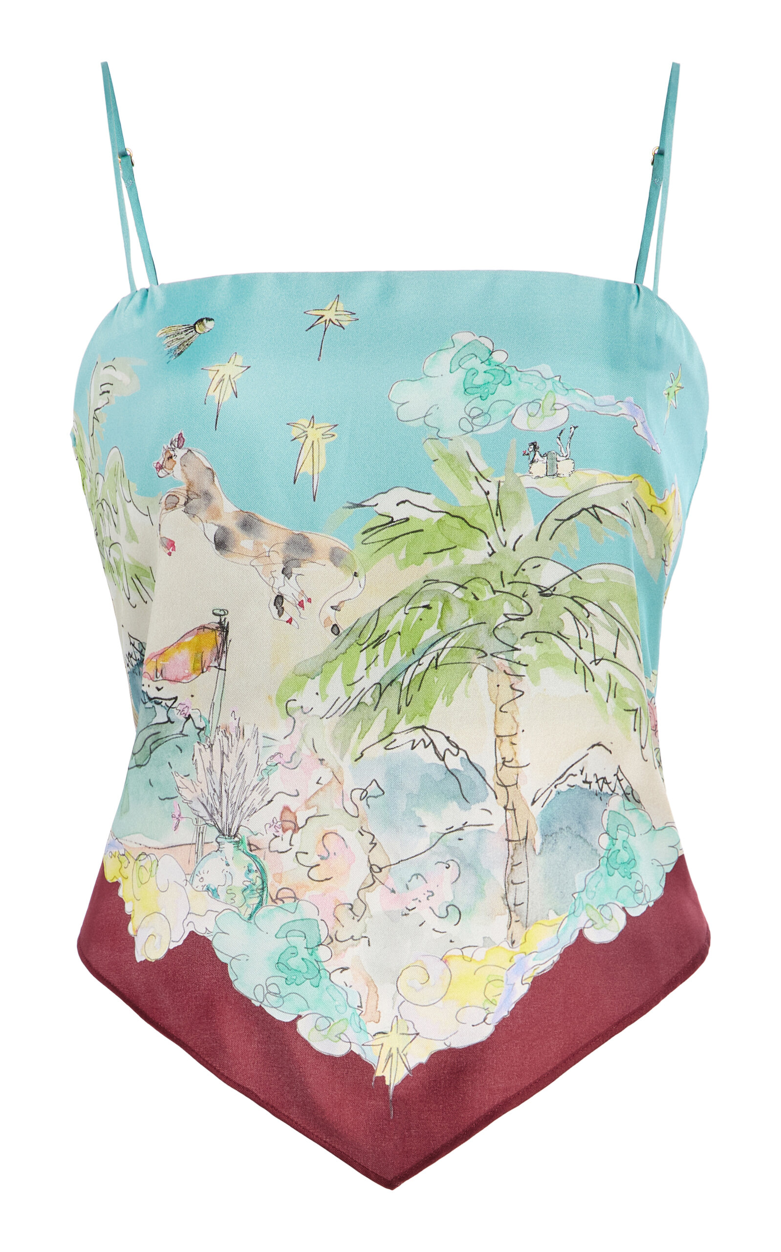 ALEMAIS Daria Silk Scarf Top