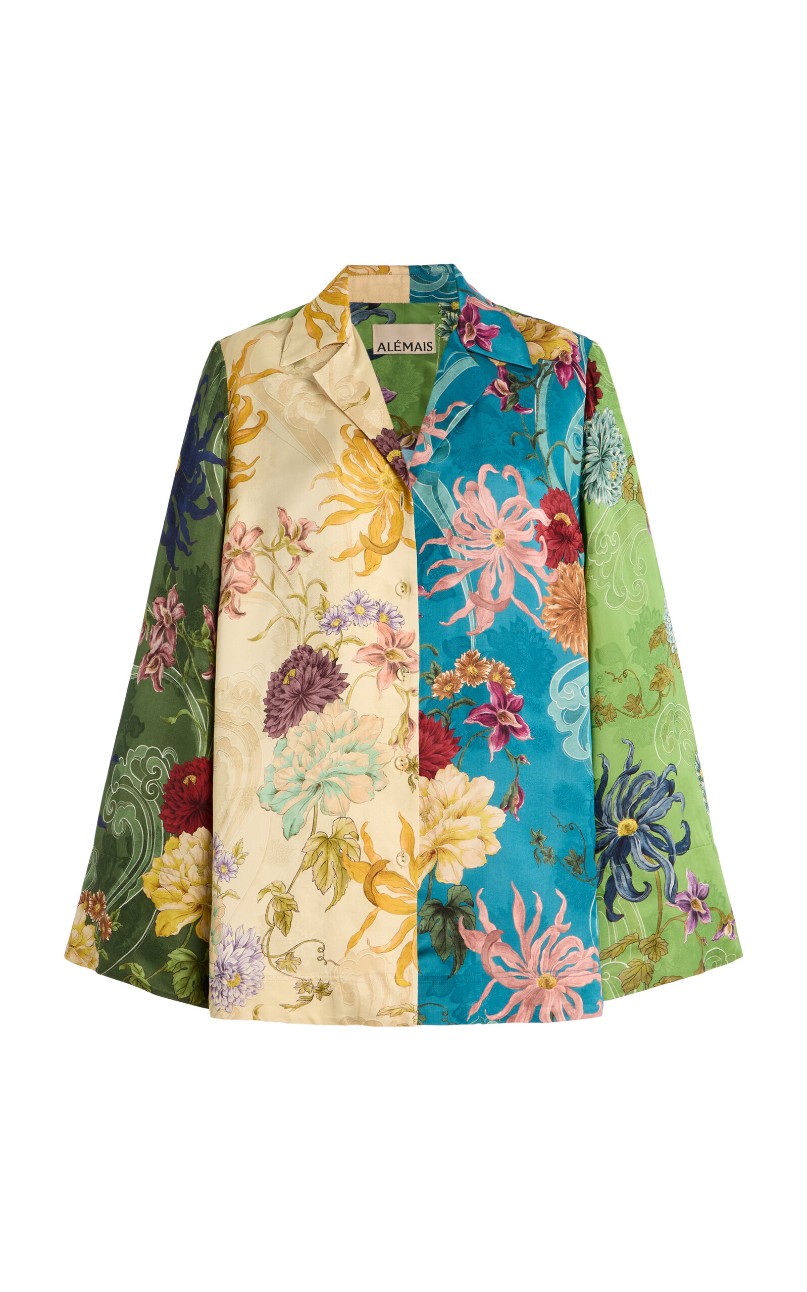 ALEMAIS Avery Spliced Satin Shirt - Multi