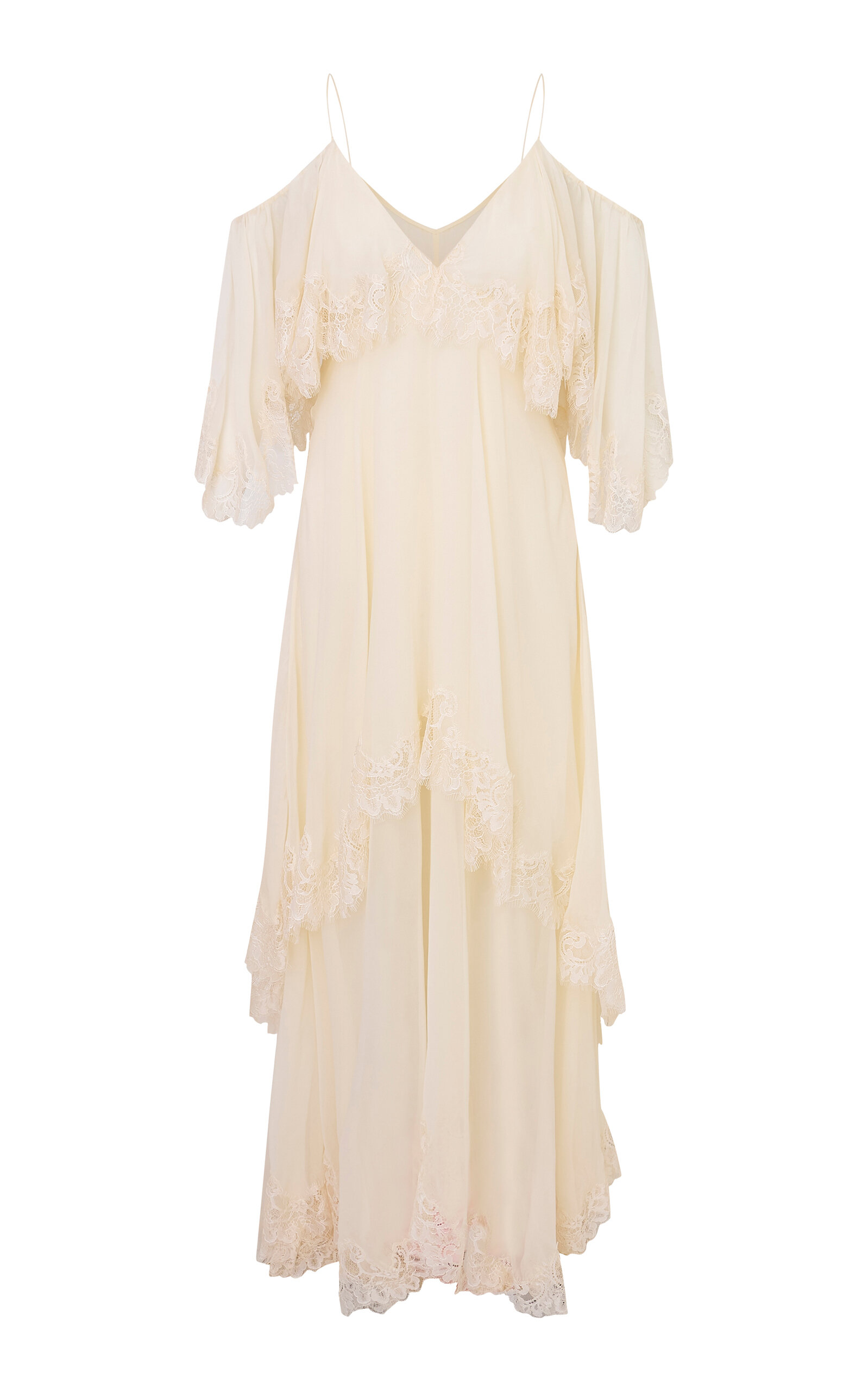 Loveshackfancy Annavelle Layered Silk Dress In Ivory