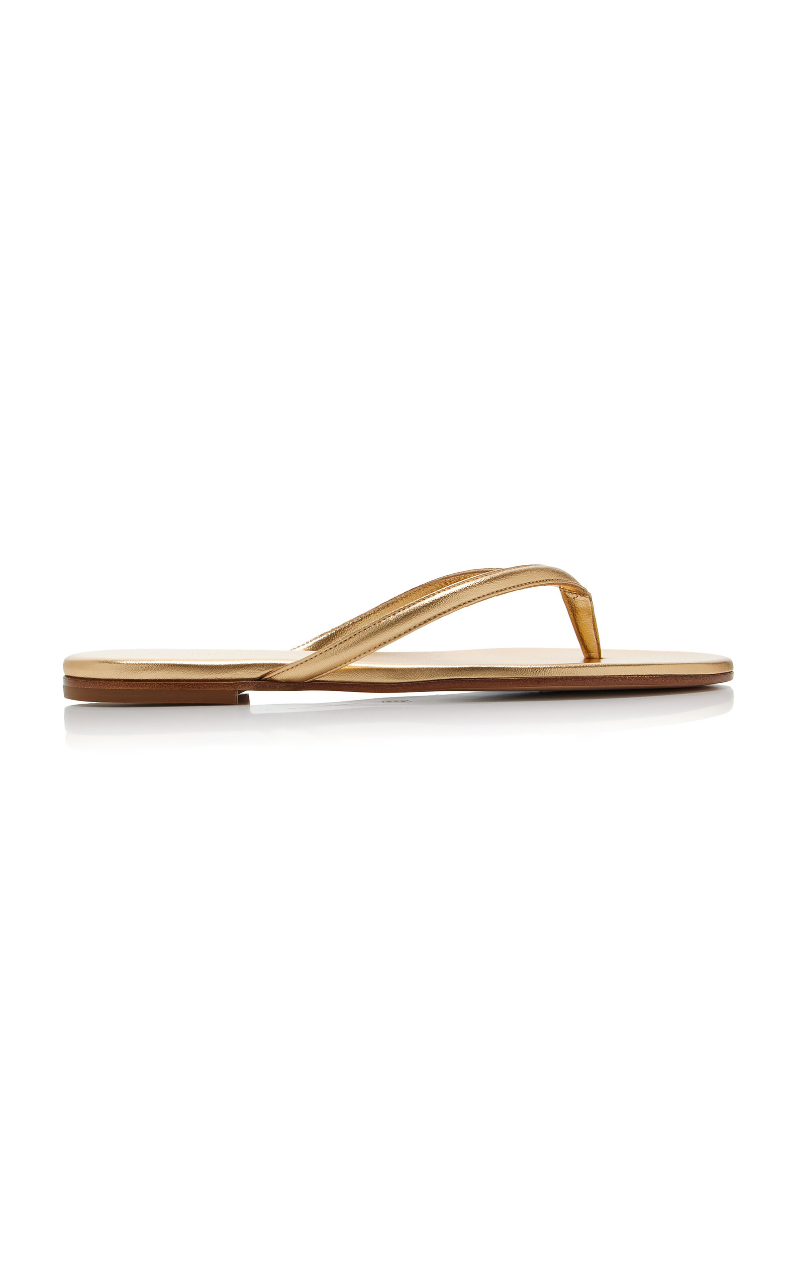 Gianvito Rossi Calypso Metallic Leather Thong Sandals