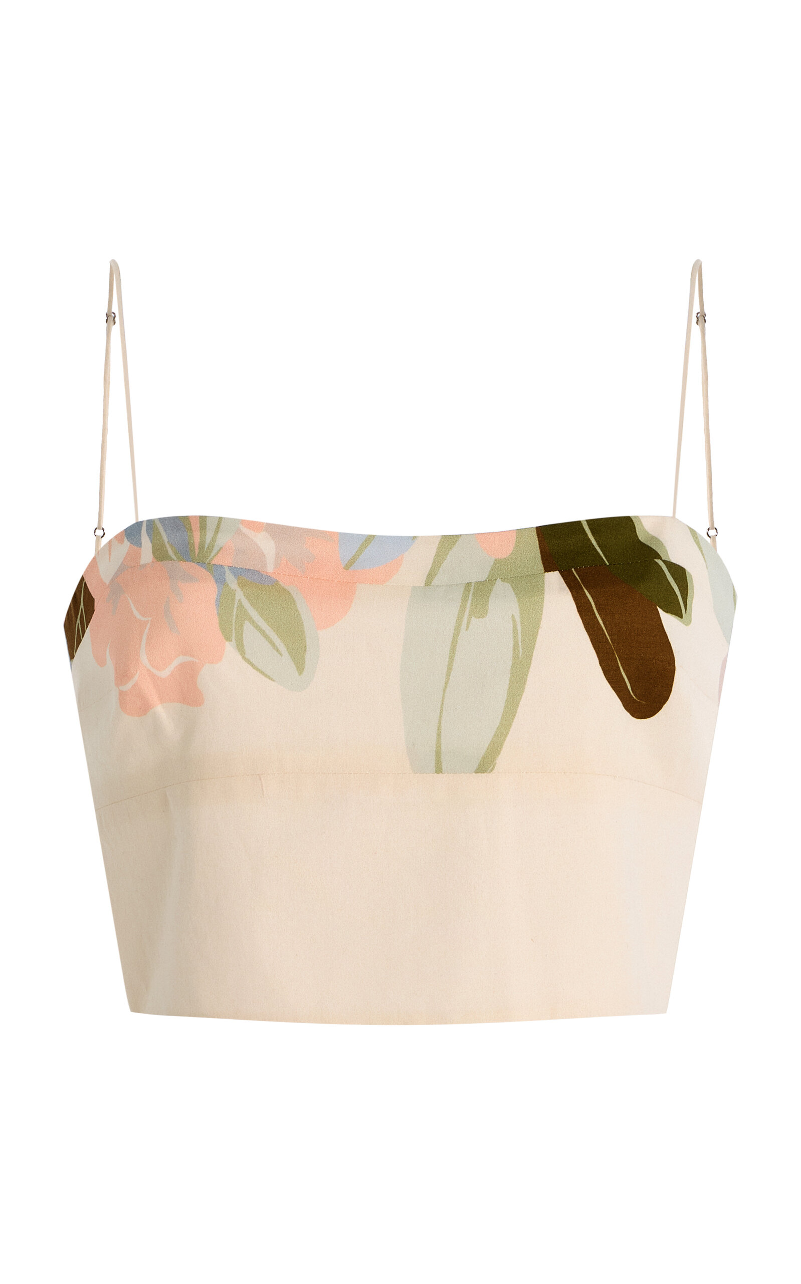 ADAM LIPPES BEX RHODODENDRON-PRINTED COTTON-VOILE CROP TOP