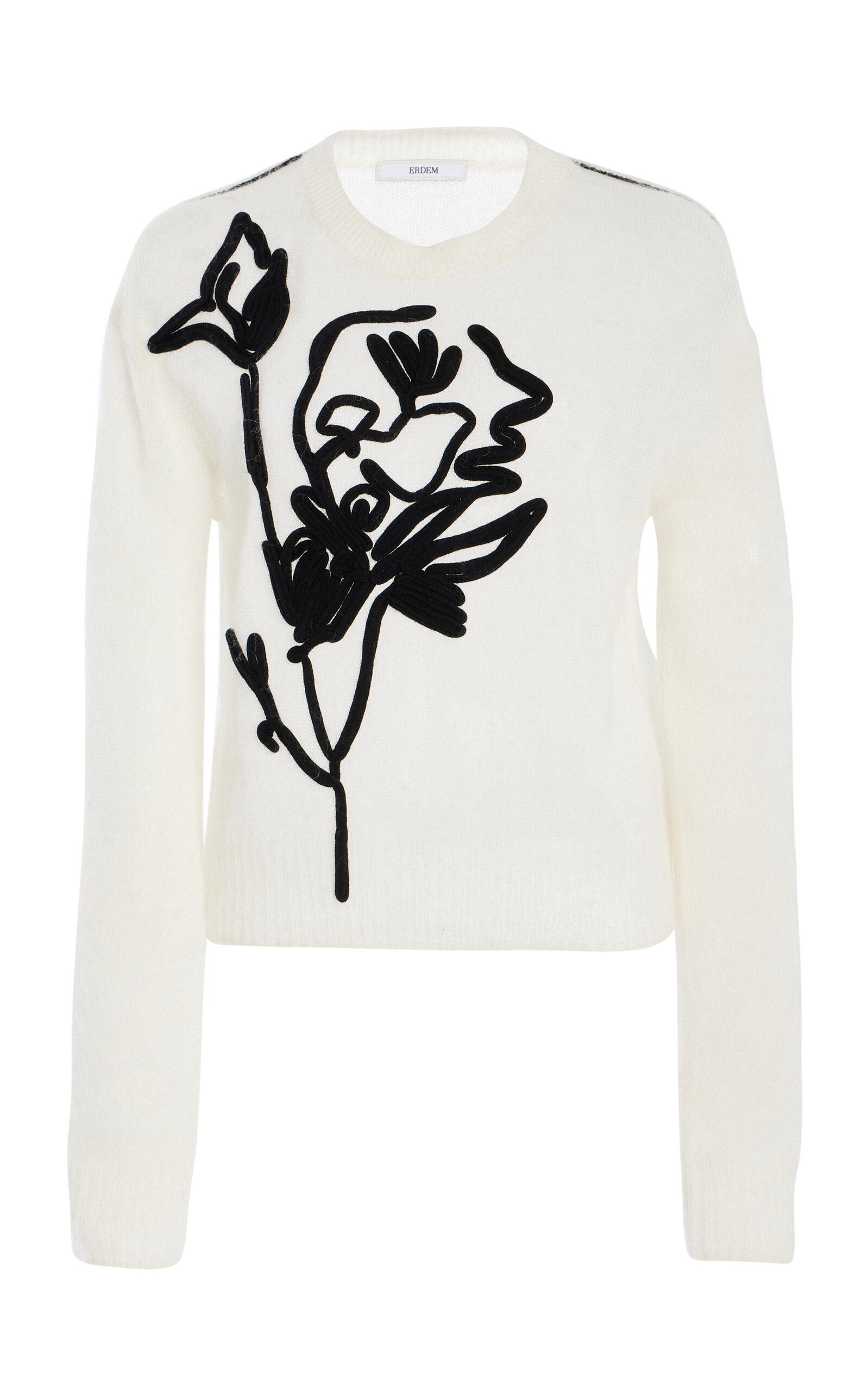 Erdem Embroidered Knit Sweater - Ivory
