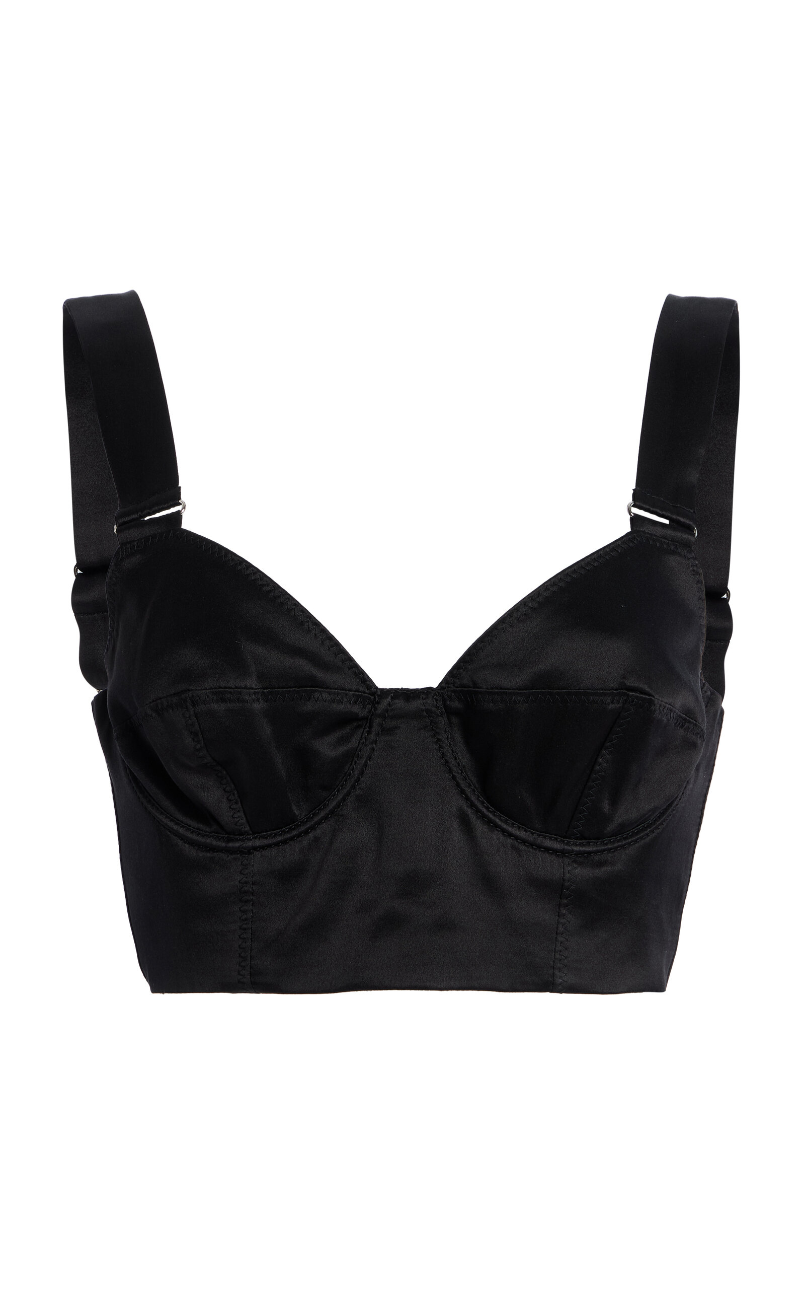 Erdem Cropped Silk Bra Top - Black