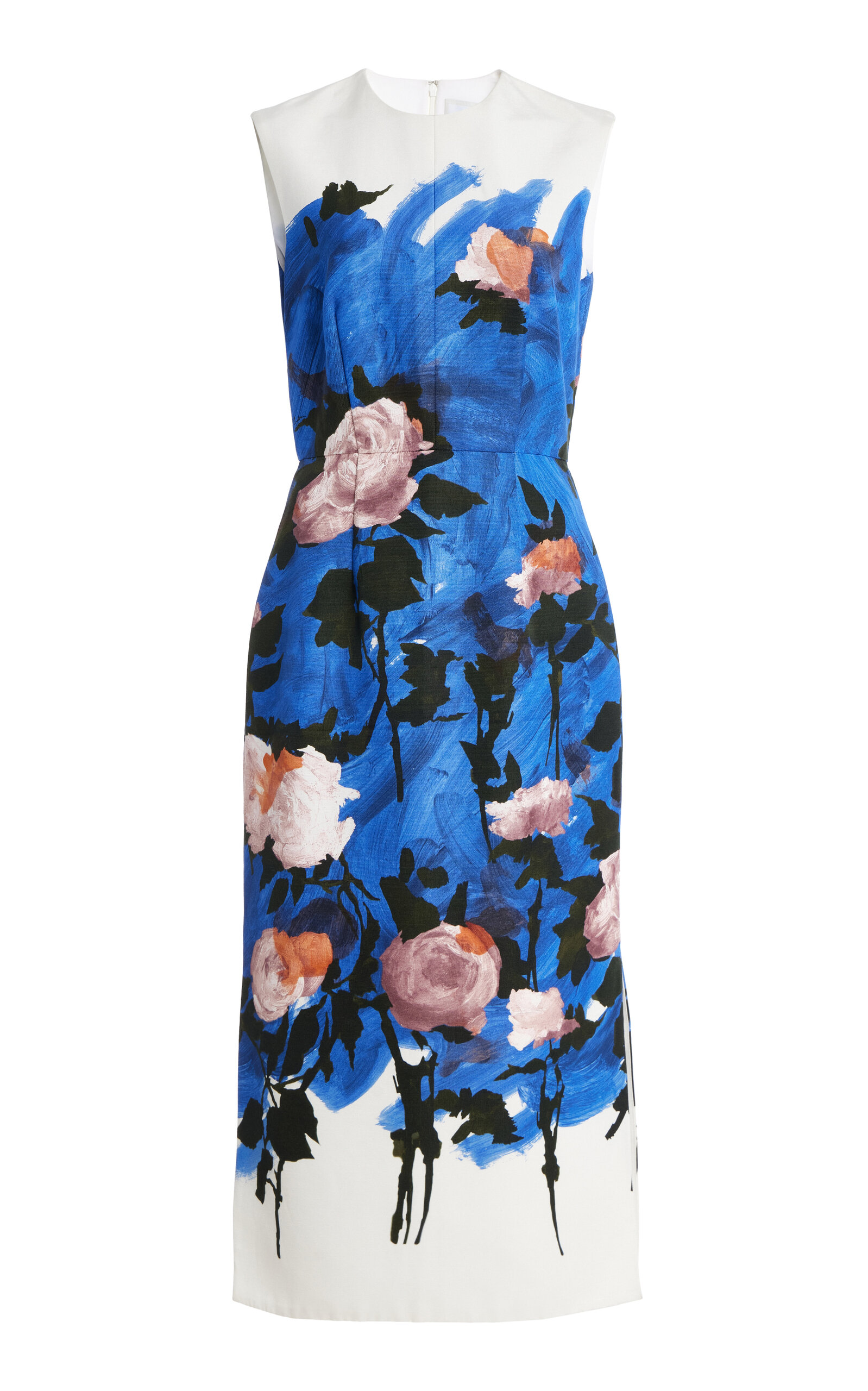 ERDEM PRINTED COTTON-BLEND MIDI DRESS