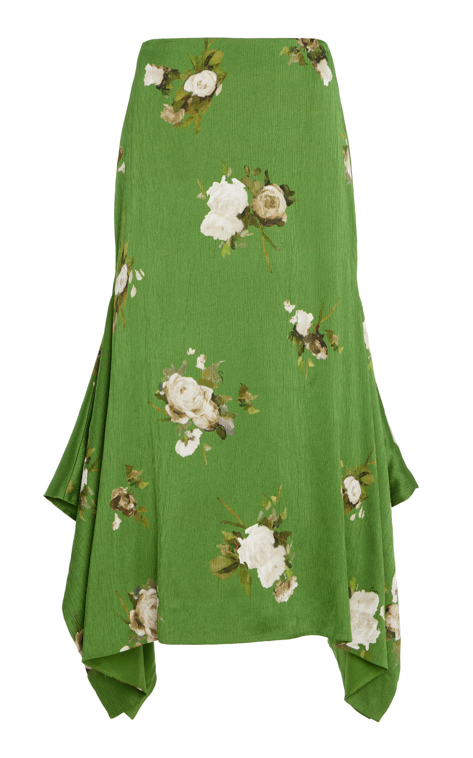 Erdem Printed Silk Midi Skirt