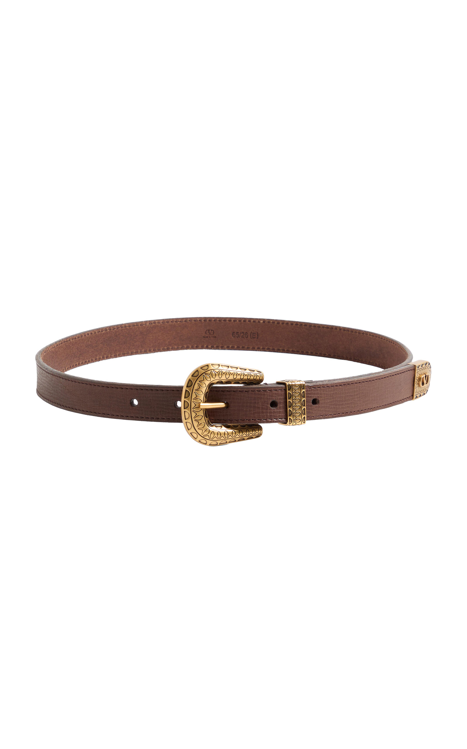Valentino Garavani Vlogo Signature Calfskin Belt 20 Mm Woman Chocolate 100