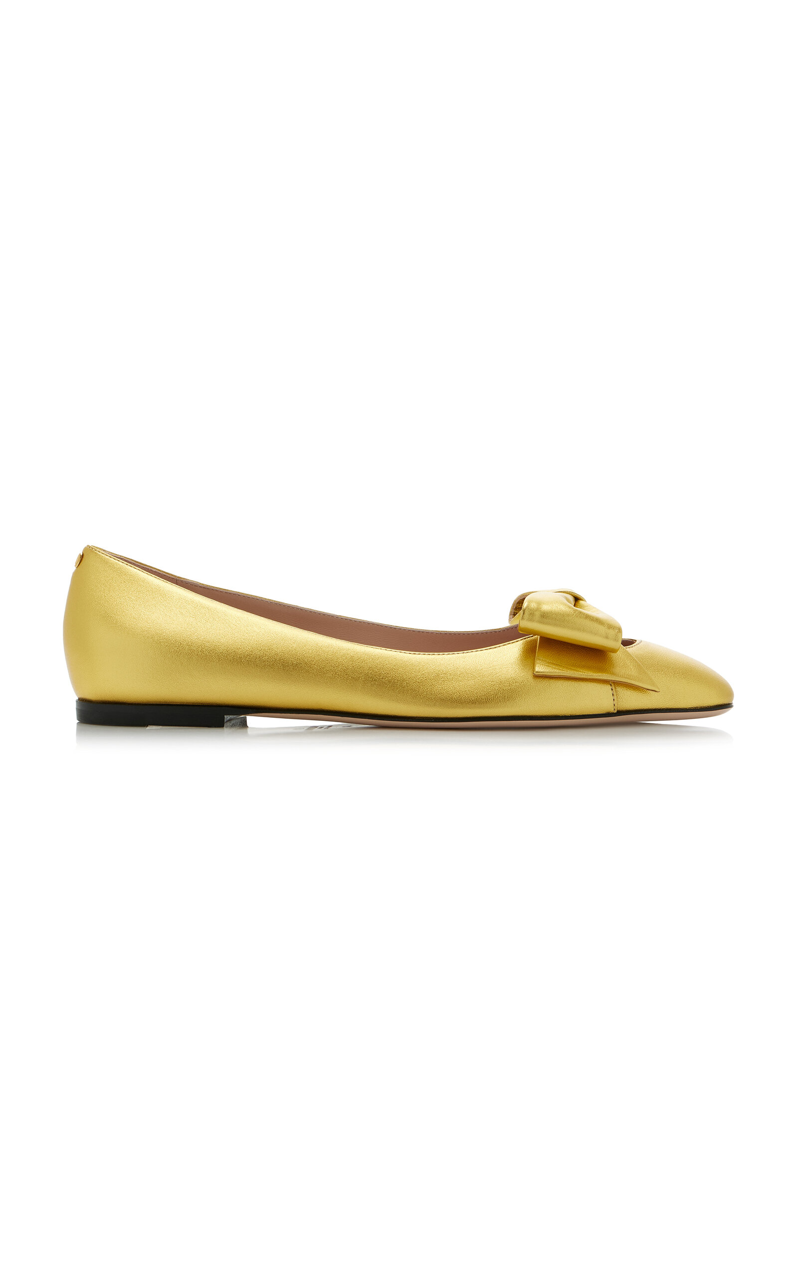 Valentino Garavani Bowow Metallic Leather Ballet Flats - Women's Shoes
