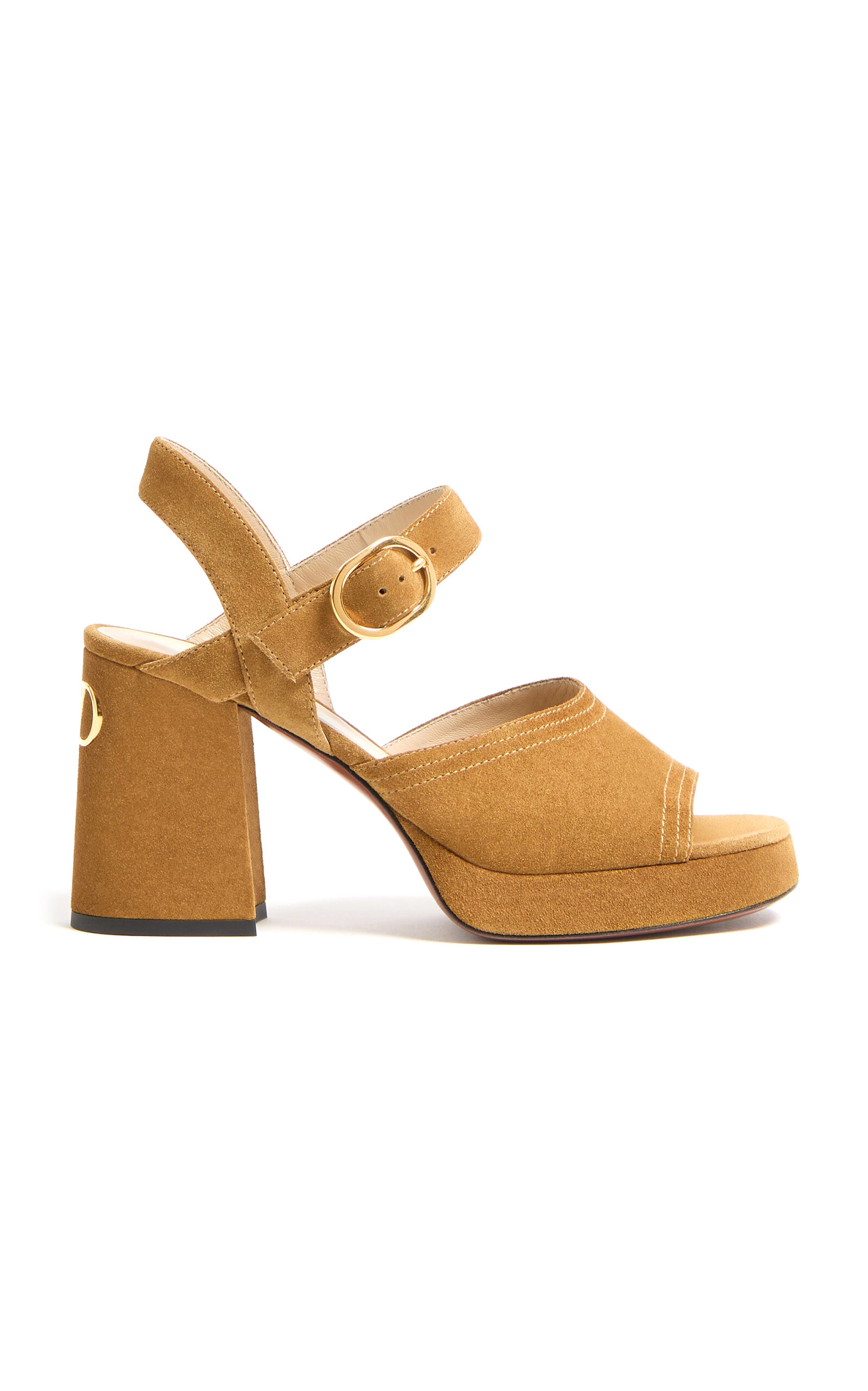 Valentino Garavani Fawcette Platform Crust Leather Sandal 100mm Woman Havana Beige 40 In Brown
