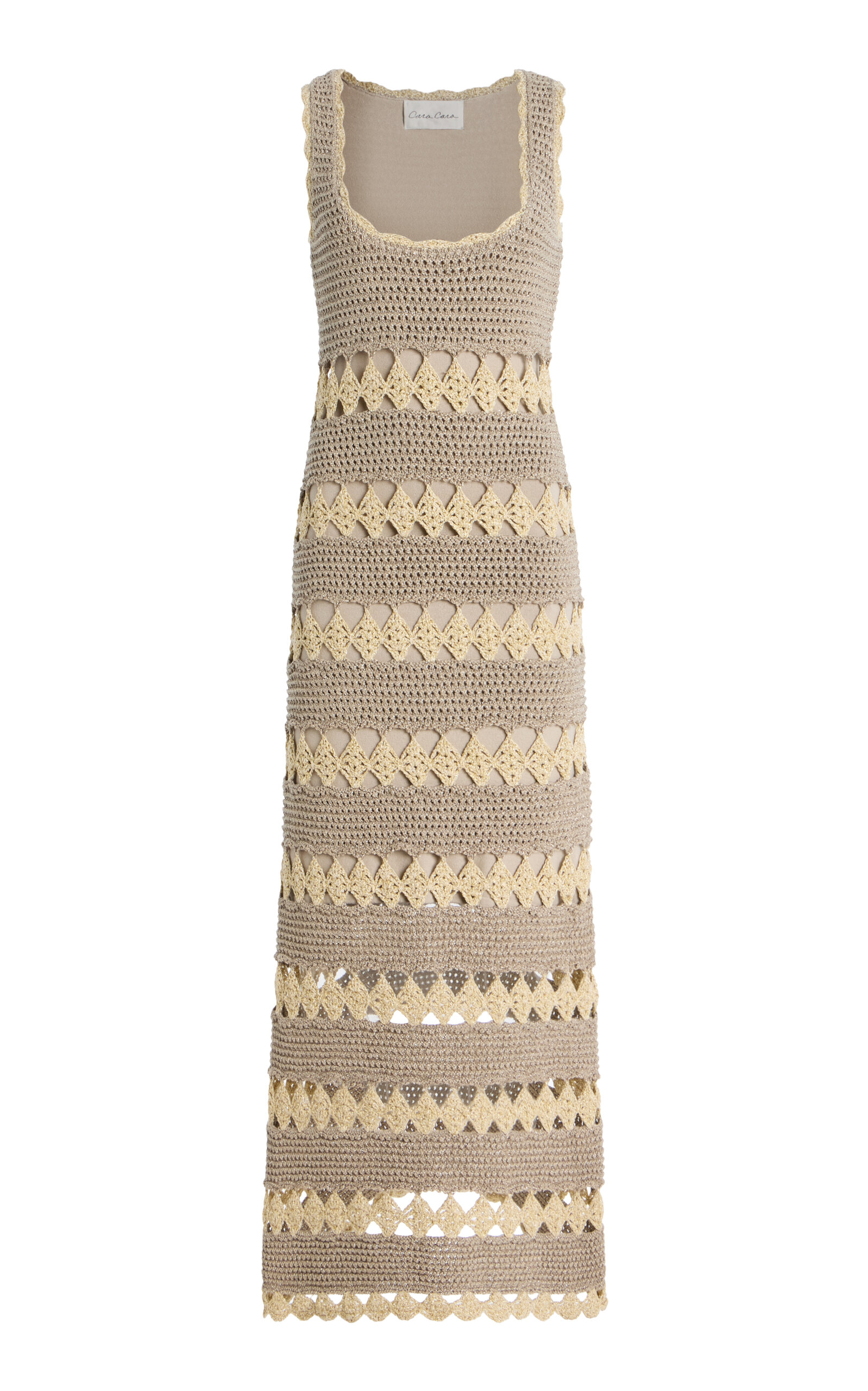 Cara Cara Joan Crocheted Metallic-Cotton Midi Dress