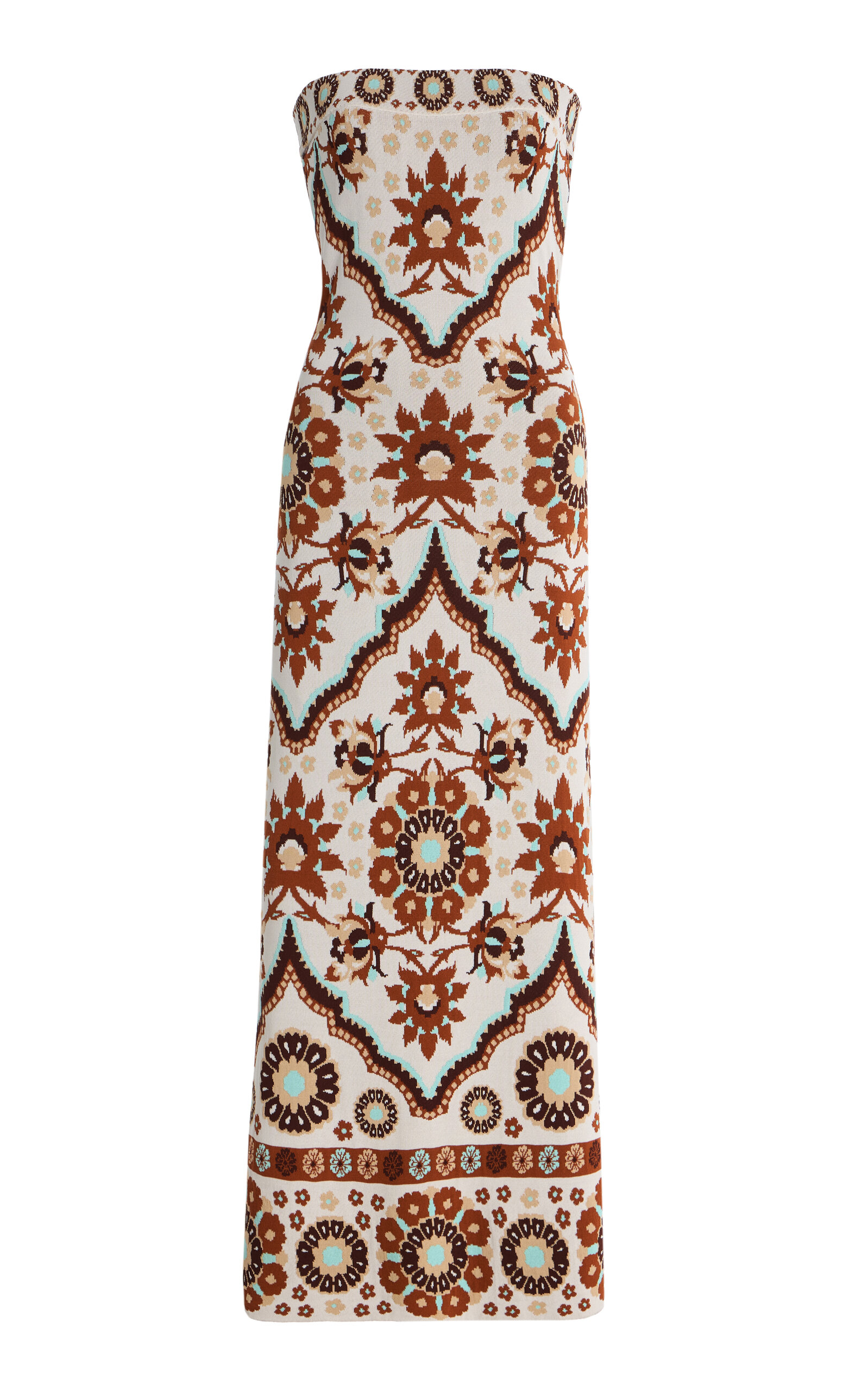 Cara Cara Rome Strapless Jacquard Midi Dress