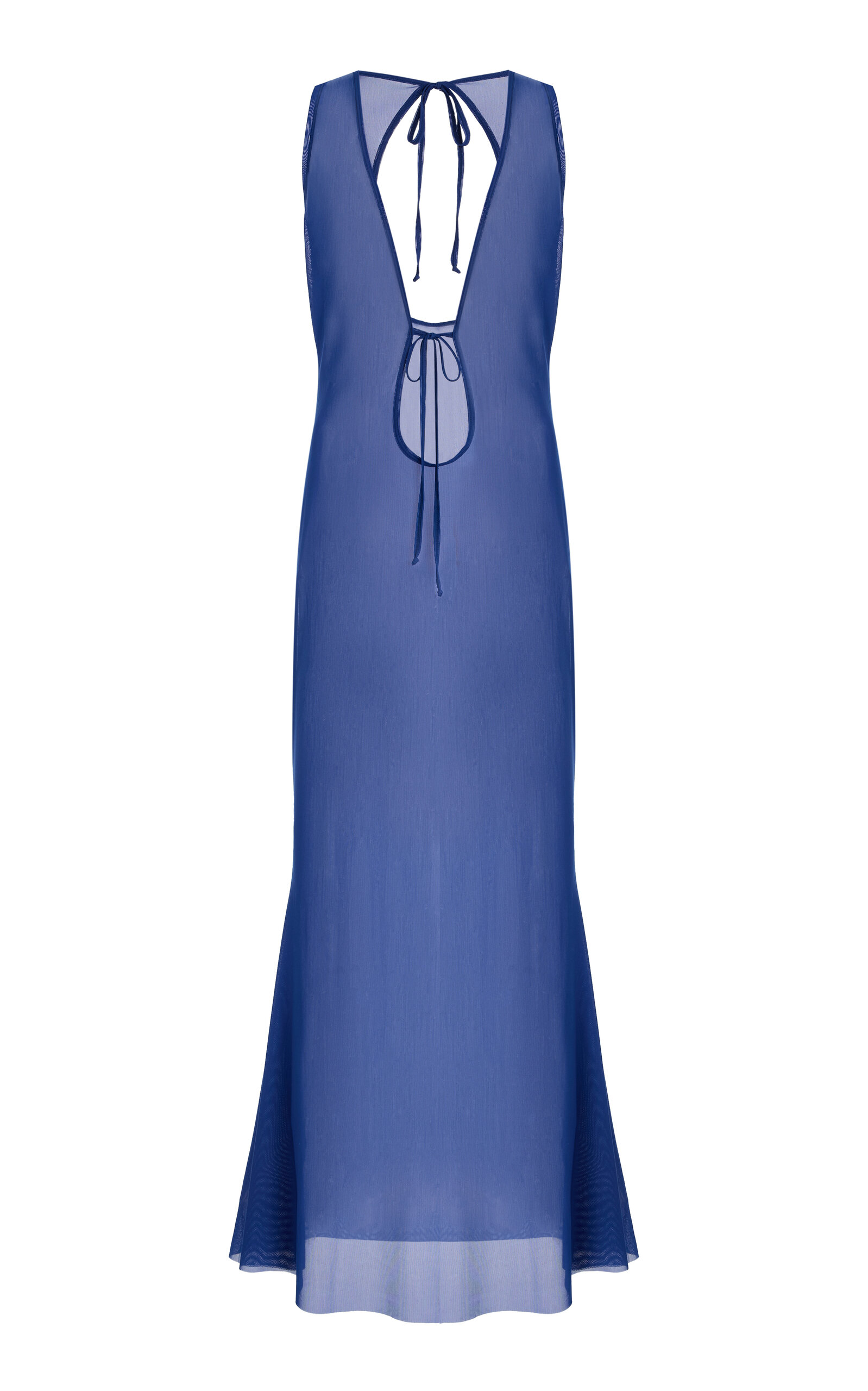 Shop Bondeye Harper Sheer Maxi Dress In Navy