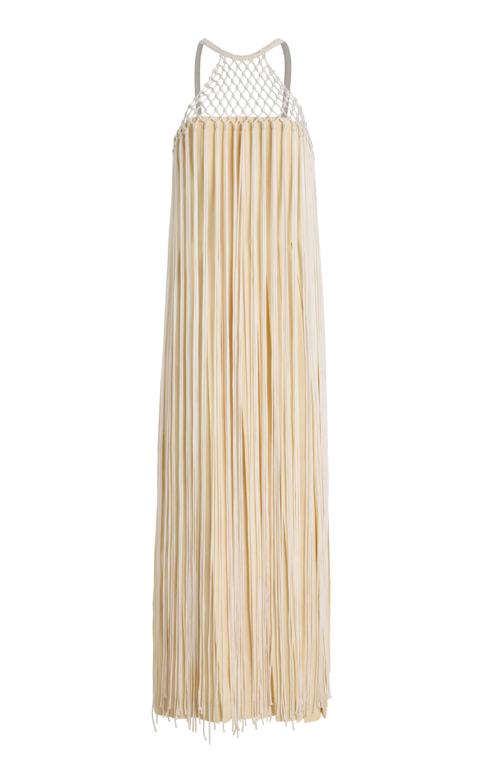Gabriela Hearst Tacia Fringed Silk Maxi Dress In White