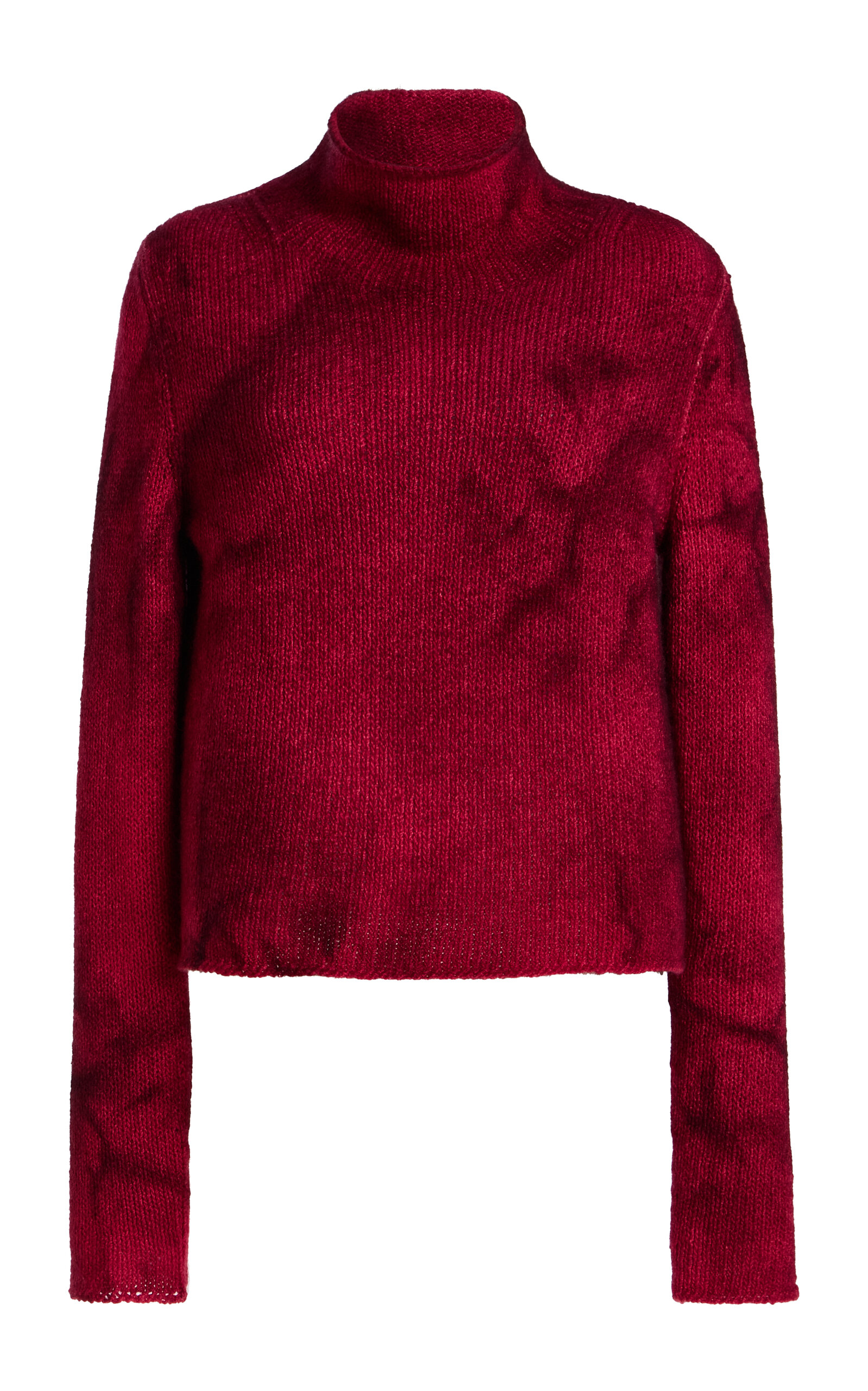 Gabriela Hearst Diana Cashmere Cropped Turtleneck Sweater In Red