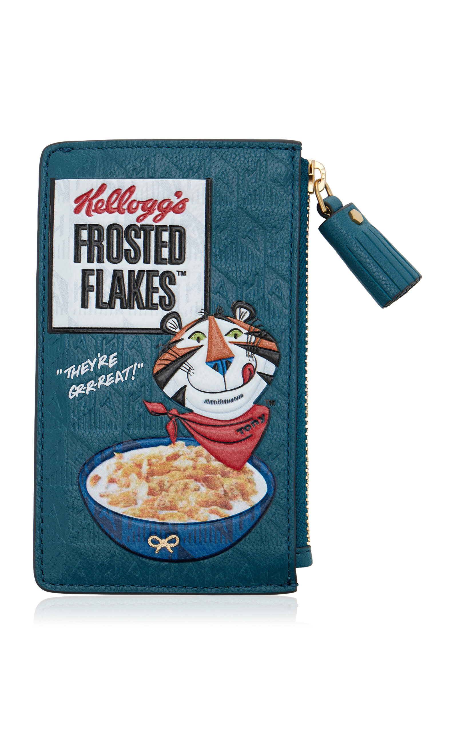 Anya Hindmarch Frosted Flakes Leather Zipped Card Case In Multi